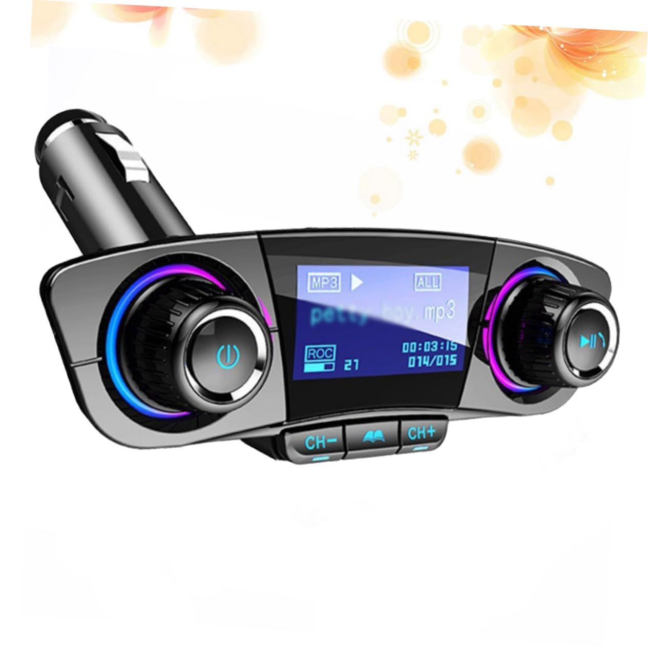 Lettore Mp3 Auto Multifunzionale Display LED e Tecnologia Wireless, Doppia Porta USB 2.1a, Funzione Vivavoce e Ricezione Fm per Audio e Chiamate in Guida