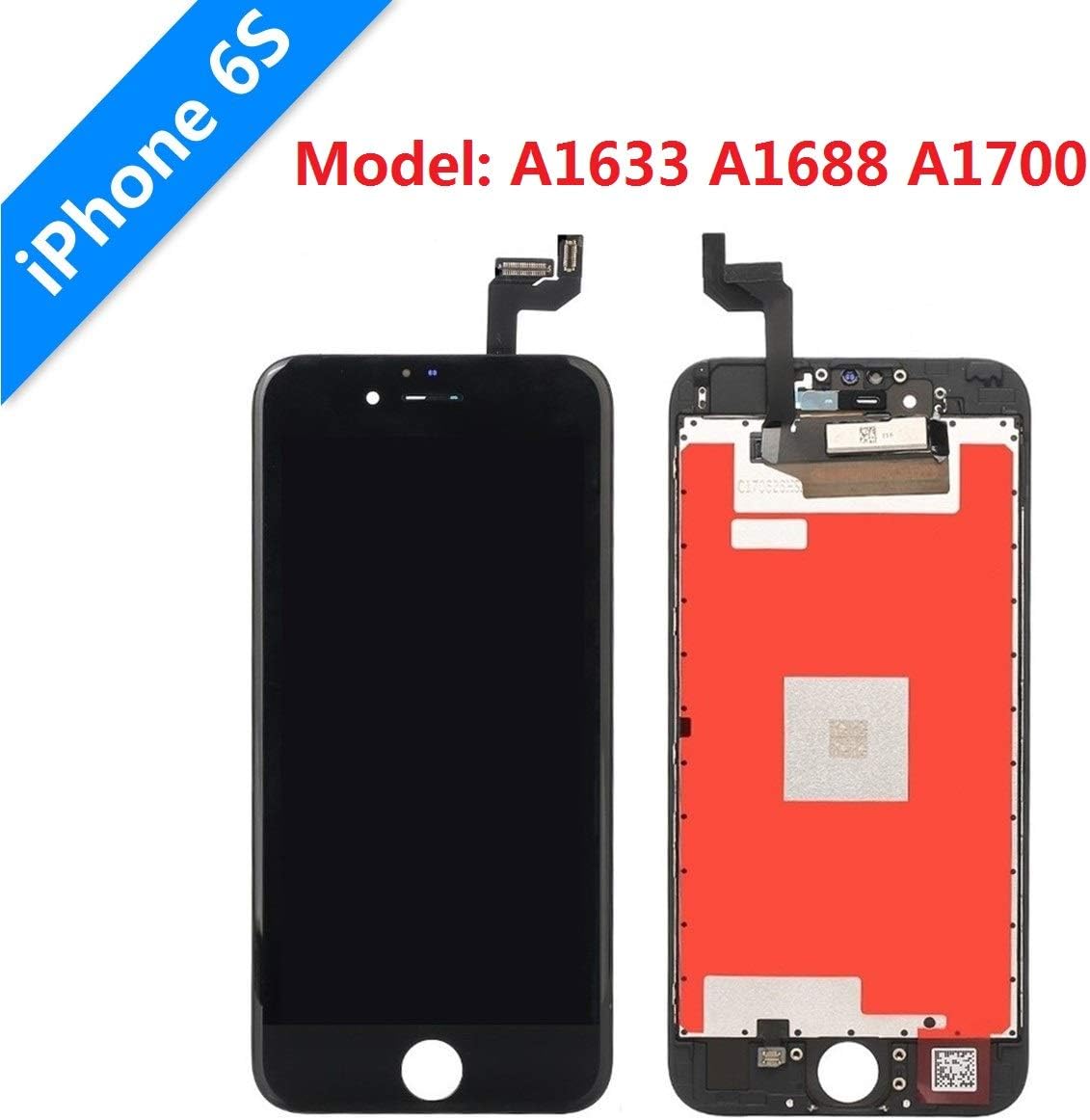 for Black iPhone 6s Screen Replacement Lansupp 3D Touch Screen Glass Digitizer Frame Assembly with Tempered Glass Screen Protector + Repair Tools + Instruction