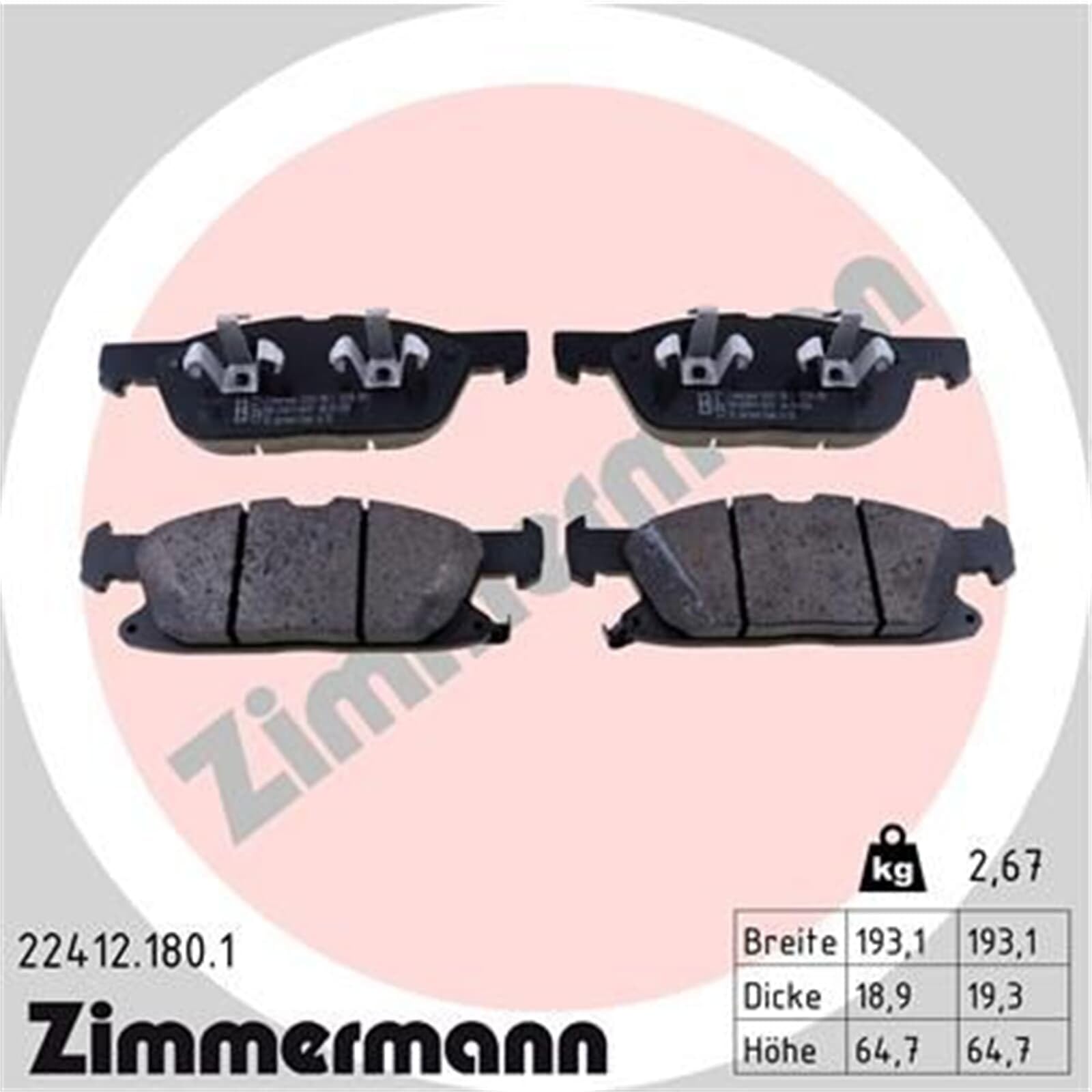 Zimmermann Sport Bremsscheiben 330mm + Beläge vorne | 250.5700.52 + 22412.180.1 Kompatibel mit Focus IV (hn),focus IV Turnier (hp)
