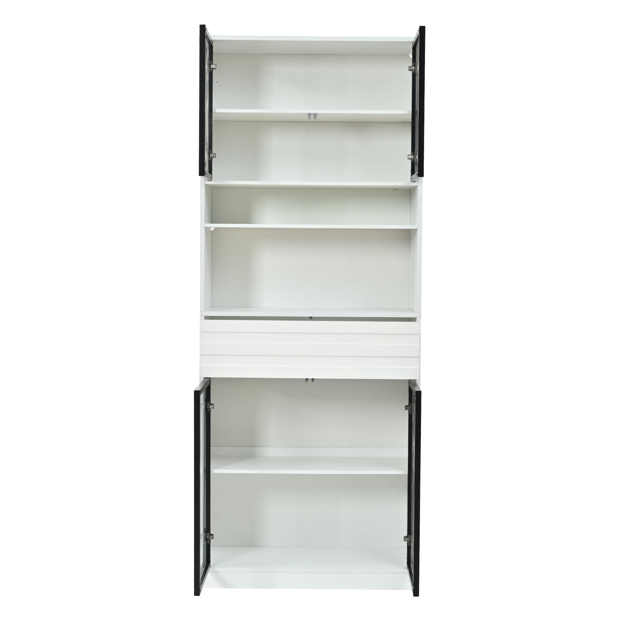 Vetrina da 80 x 35 x 200 cm, in MDF, libreria con 4 ante in vetro