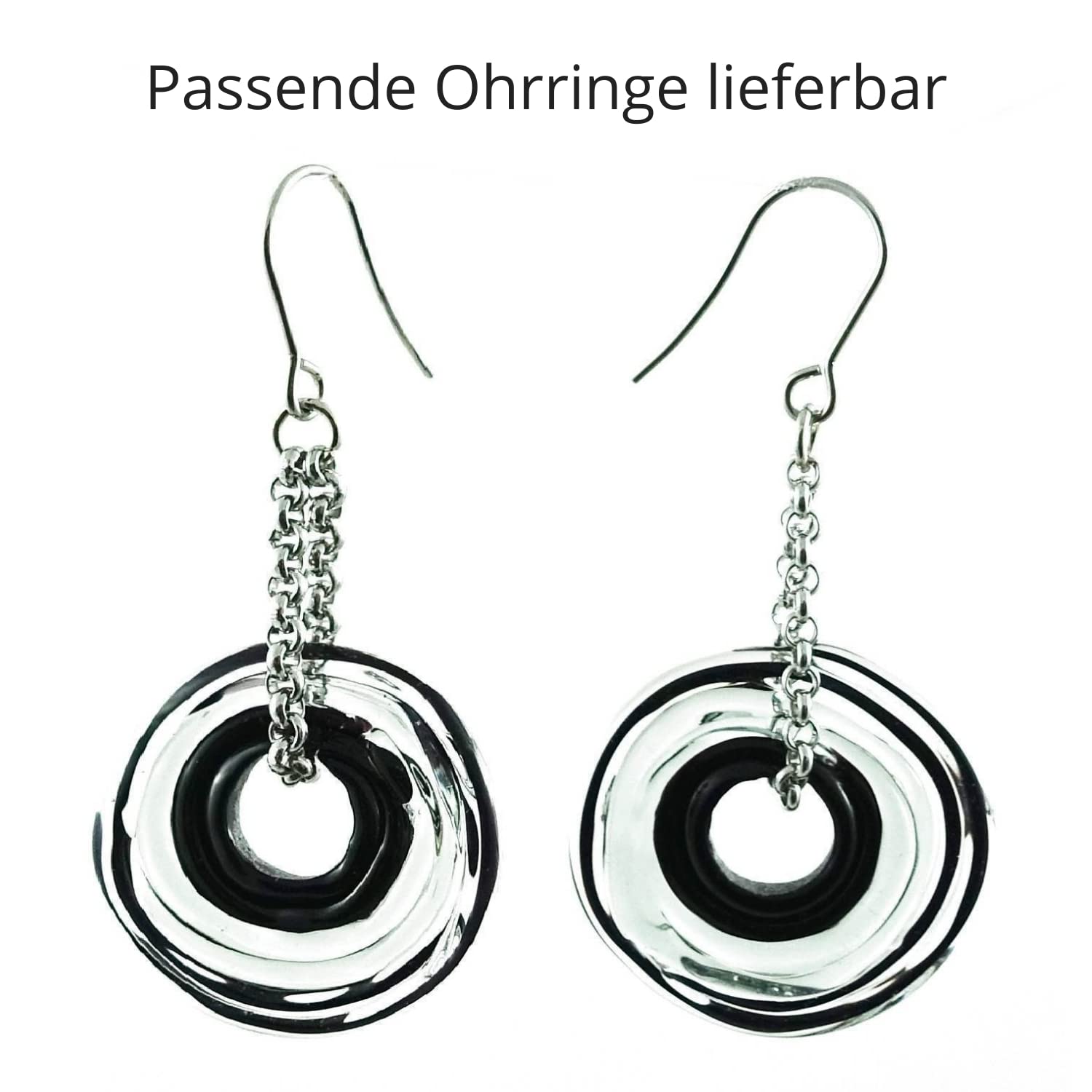 Edelstahl-Ring mit Scheibe aus Murano-Glas in grau/PASST IMMER/verstellbar (16-21) / Wechsel-Ring/Personalisiertes Geschenk für sie zu Valentinstag Jahrestag Hochzeit Geburtstag Mama