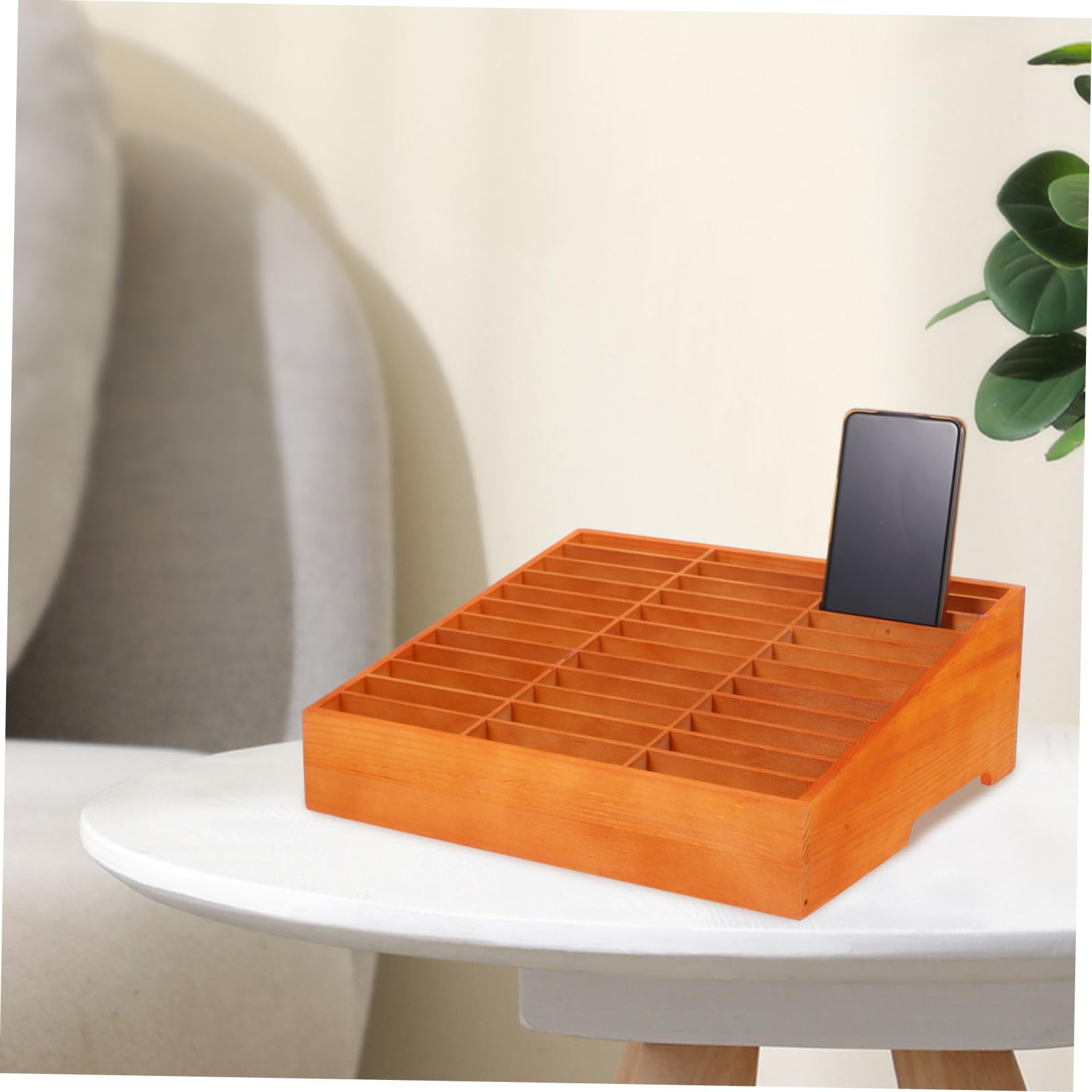 Happyyami Organizador de Teléfonos Móviles de Madera para Escritorio y Aula Soporte de Gestión de Móviles con Múltiples Compartimentos para Oficinas y Reuniones Duradero