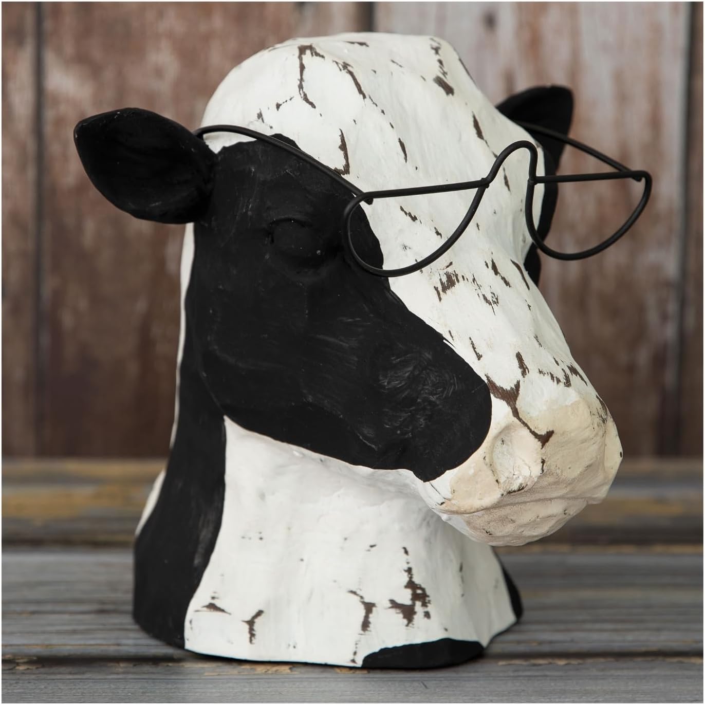 Hobby Lobby Black & White Decorative Cow Head Wearing
