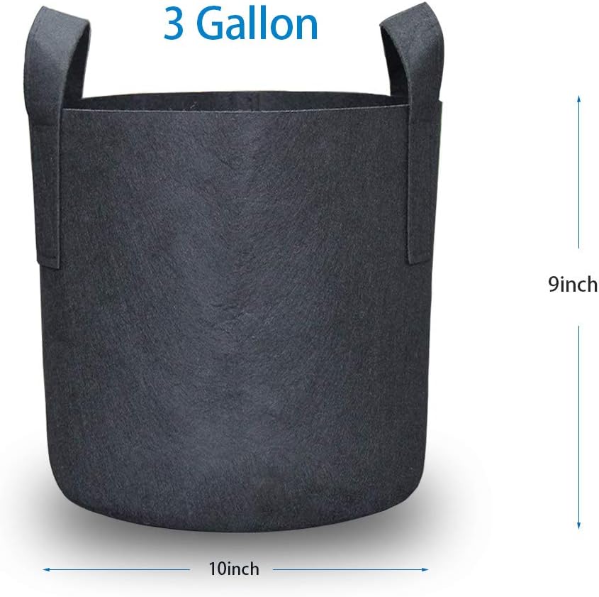 JERIA 12-Pack 3 Gallon, Vegetable/Flower/Plant Grow Bags, Aeration Fabric Pots with Handles (Black), Come with 12 Pcs Plant Labels : Patio, Lawn & Garden