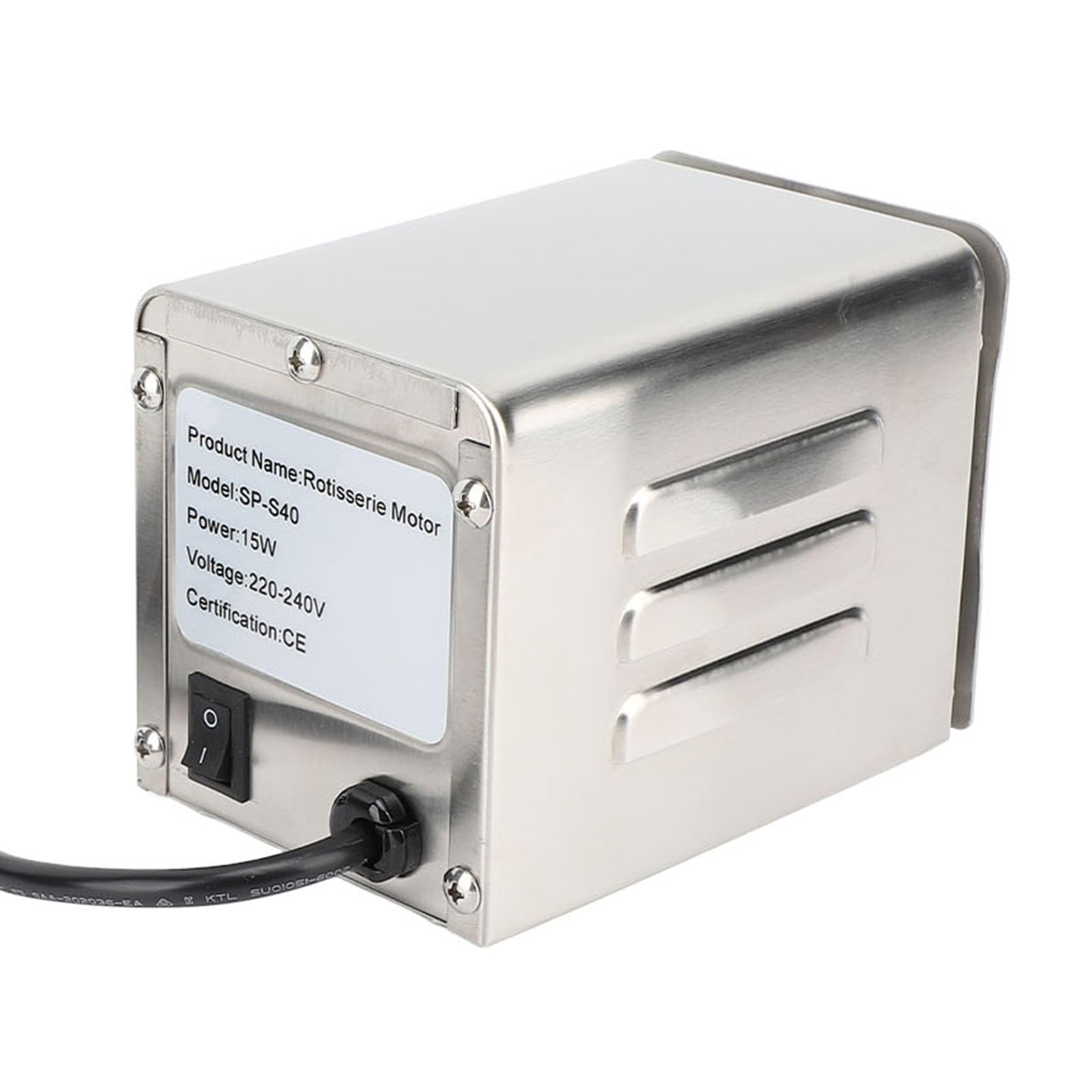Moteur de Rôtissoire électrique 15 W en Acier Inoxydable, de 110 Lb, Moteur de Barbecue à Rotation Automatique pour Porc, Poulet, Chèvre, Rôtissoire, Extérieur, Maison,