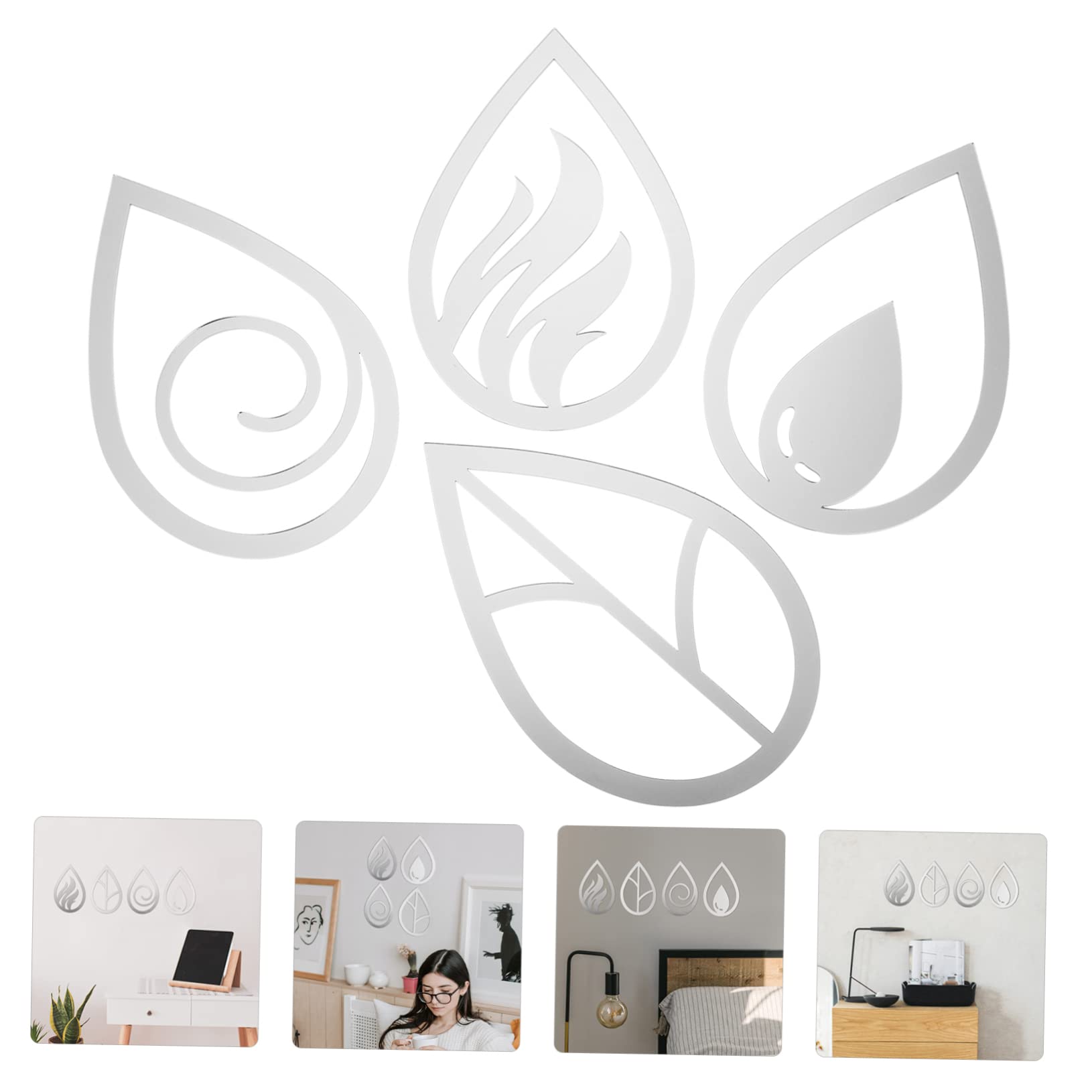 OSALADI 12piezas Decoración De Pared Autoadhesiva Pegatinas Acrílicas Chic Para Hogar y Oficina Para Ventanas y Habitaciones Infantiles Diseño Moderno y Detalles Delicados