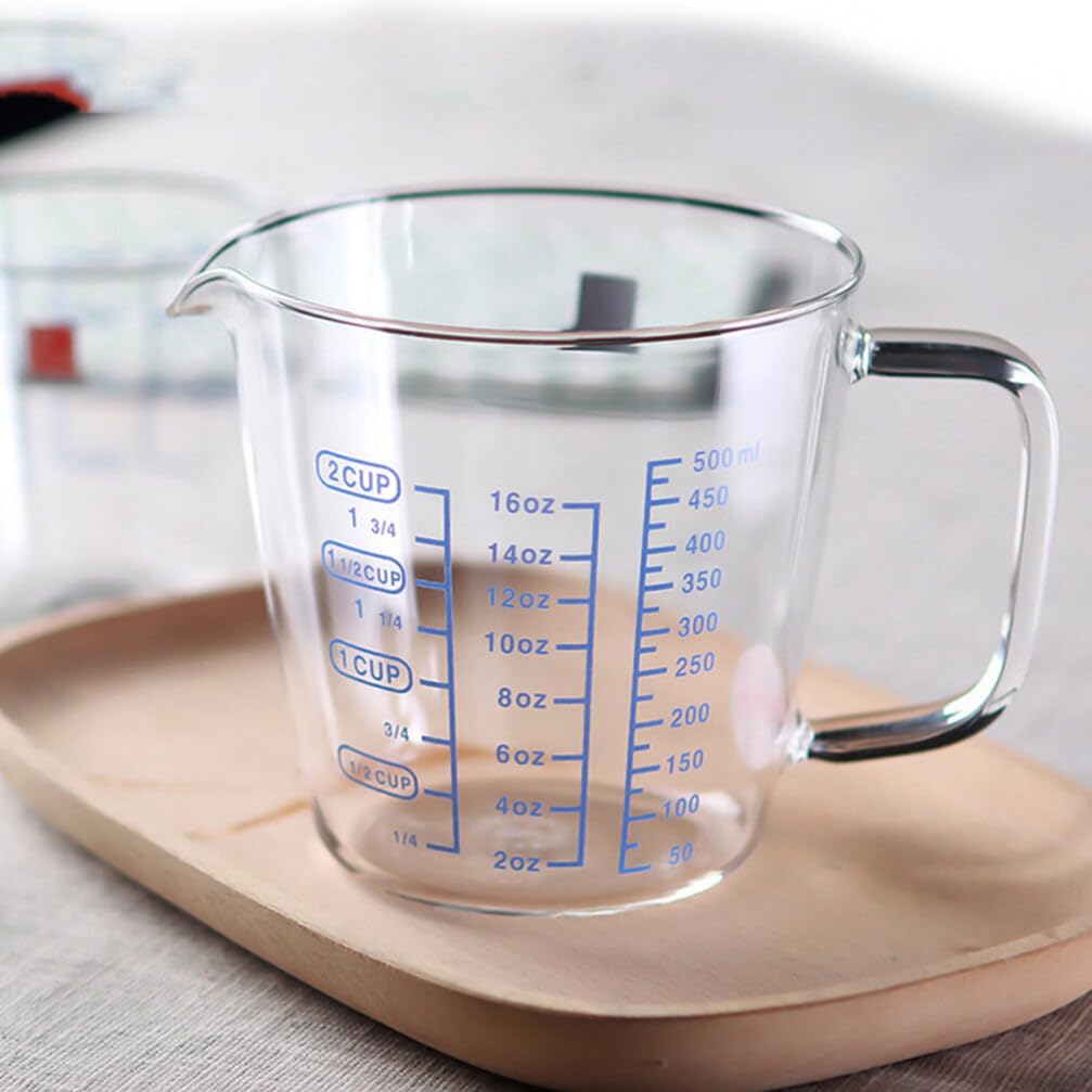 UPKOCH 2pièces Verre Doseur Tasse à Mesurer Verre pour Pâtisserie Cuisine Mélange Précis avec Graduation Claire