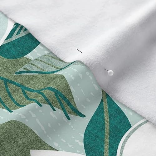 Miniatura 5 de Spoonflower Tela  Flores de boda de magnolia floral boho hojas bohemias blancas rústicas impresas en tela polar Polartec(R) Fat Quarter  Mantas de