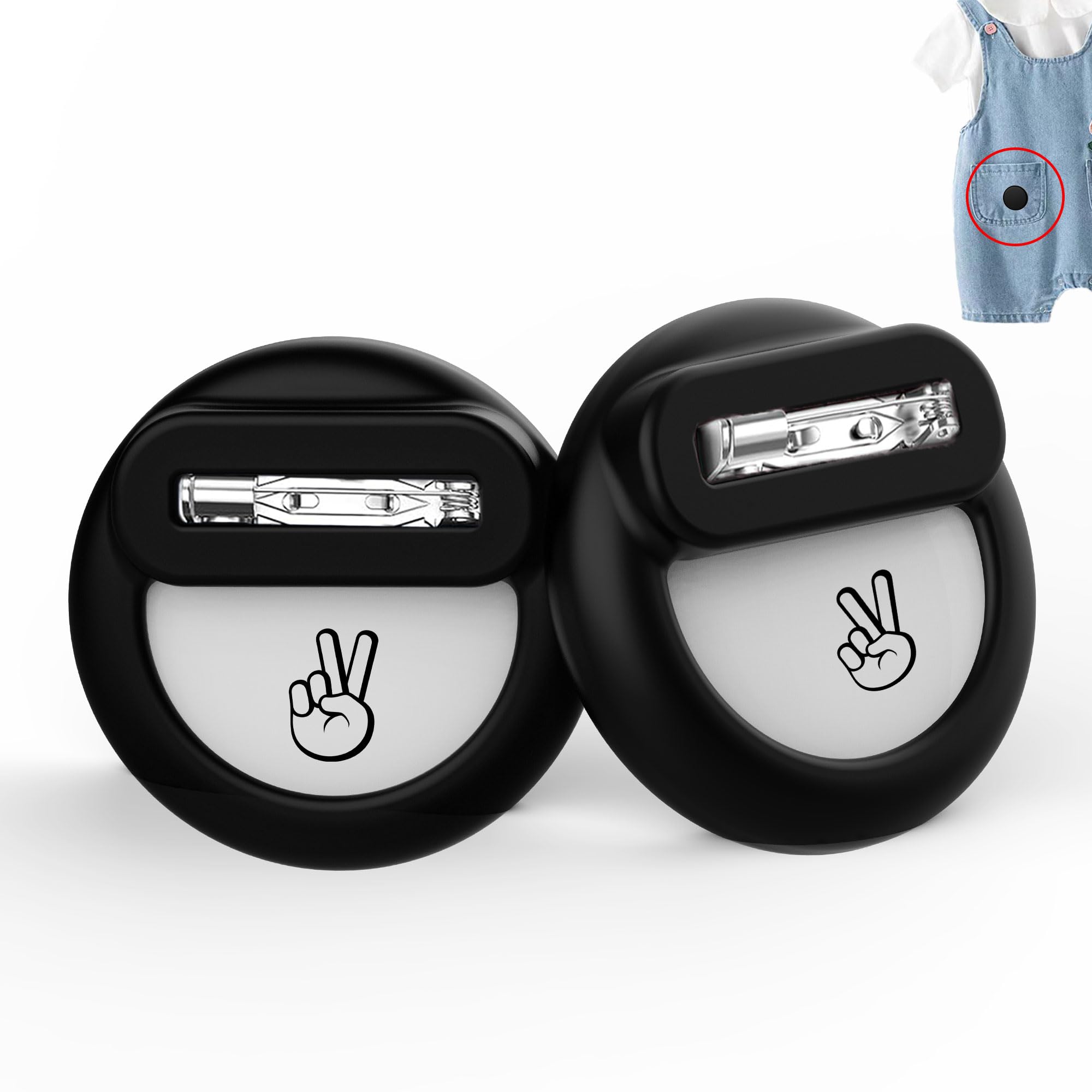 Air Tag Holder for Kids (2 Pack), Hidden GPS Tracker Case with Pin for Airtag Gen 2/1, Silicone Protective Cover for Toddler, Children, Elderly, Cloth