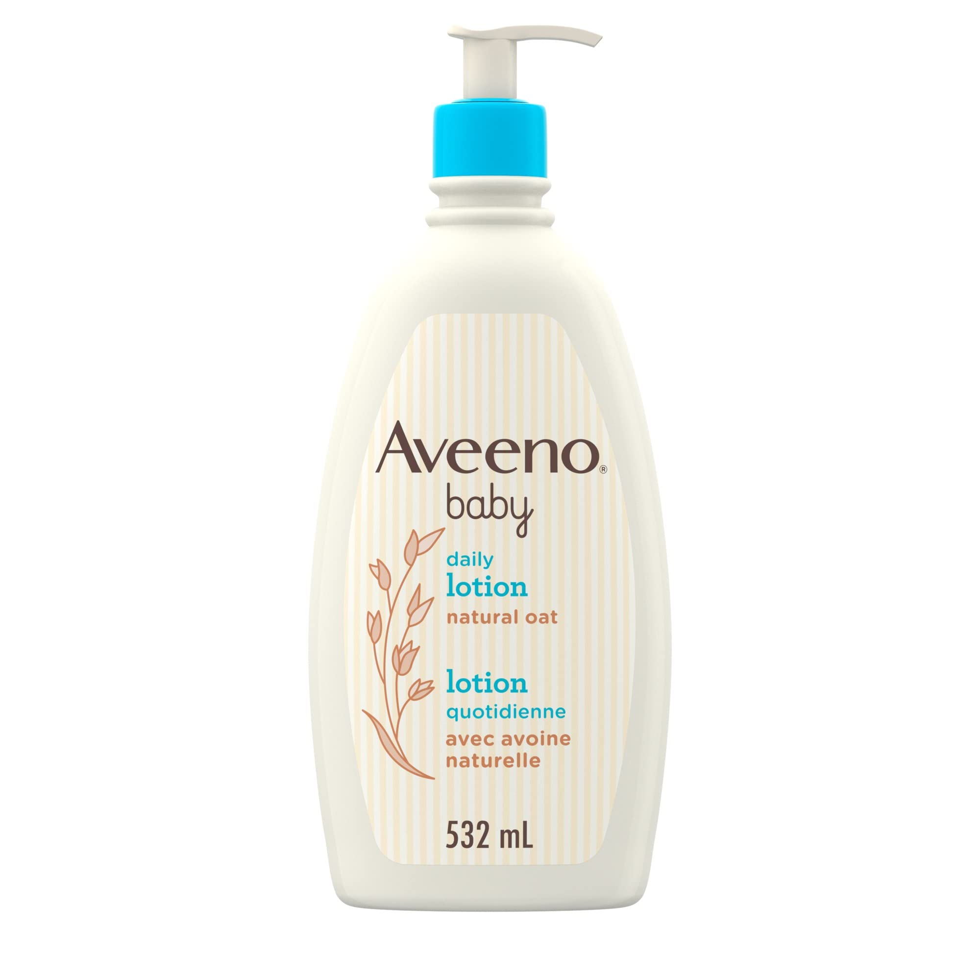 Aveeno Baby Daily Lotion with Natural Colloidal Oatmeal for Sensitive Skin – Fragrance-Free Lotion with 24-Hour Hydration – Pediatrician and Dermatologist-Recommended, Paraben-Free, 532mL