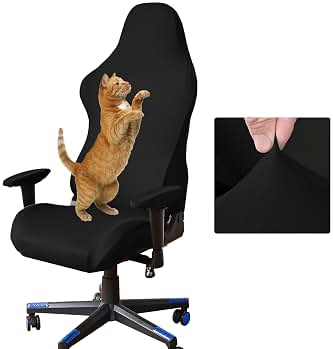 Funda Elástica Silla Gaming Negro Funda Universal para Silla de Ordenador de Juego/Carreras Lavable Funda para Silla de Juego Cubierta Silla Gaming Funda Redonda para Taburete Silla de Oficina
