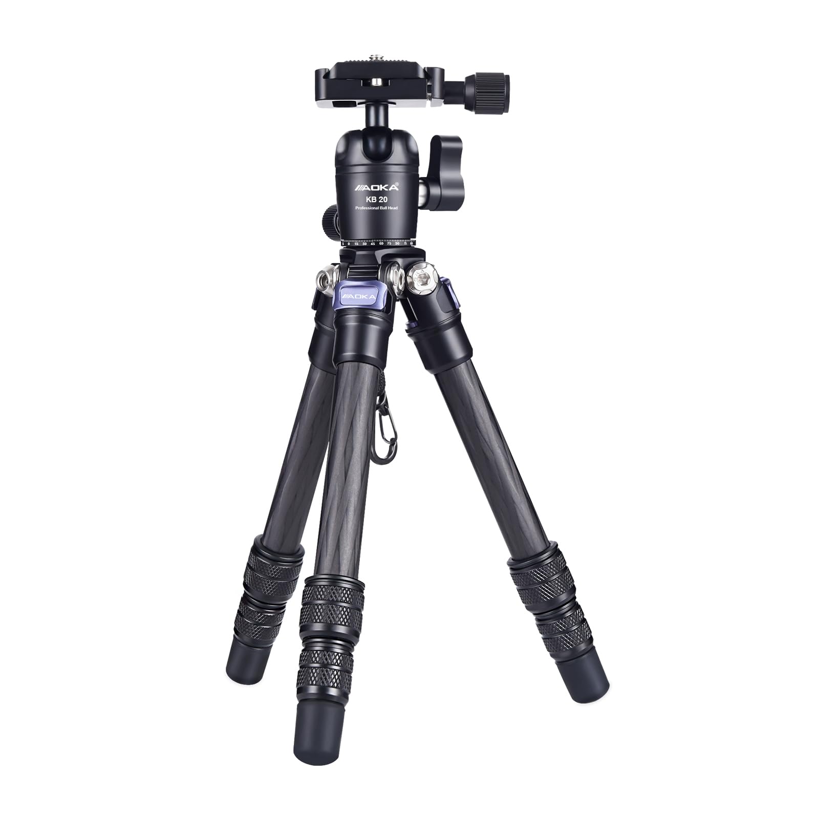 AOKA 15.75"/0.99 lbs Mini Carbon Fiber Tripod, Compact Pocket Travel Tabletop Tripod for Mobile Phones, Mirrorless Cameras, Digital Cameras, Projectors, Webcams