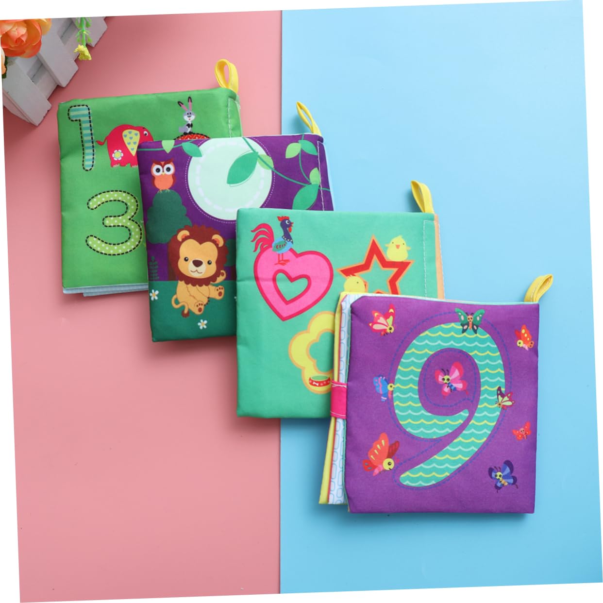 Abaodam 12pièces Éducatif Doux Avec Animaux Lettres Chiffres Et Formes Pour Développement Cognitif Mois à