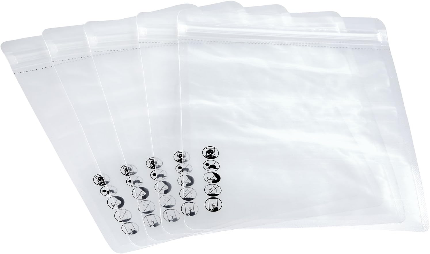 SWISSONA 5 Grip Seal Bags, Watertight, Odour Tight, Transparent | 1 Liter Zip Lock Bags, Zip Seal Bag, Zip Seal Document Wallet, Storage Bags