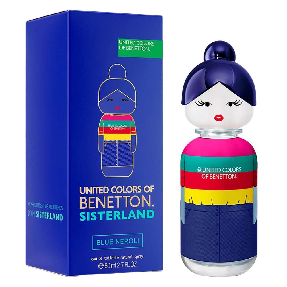 United Colors of Benetton, Sisterland Blue Neroli, Woda toaletowa dla kobiet, zapach bursztynu drzewnego z bergamotką, lawendą i wetywerem - 80 ml, 317,0 g