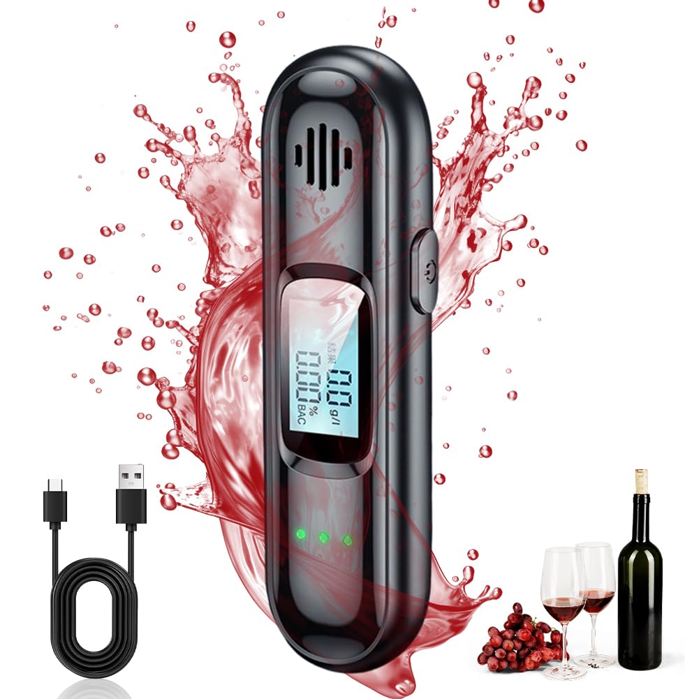 Etilometro Portatile Senza Soffio - Precisione Professionale, Display LCD