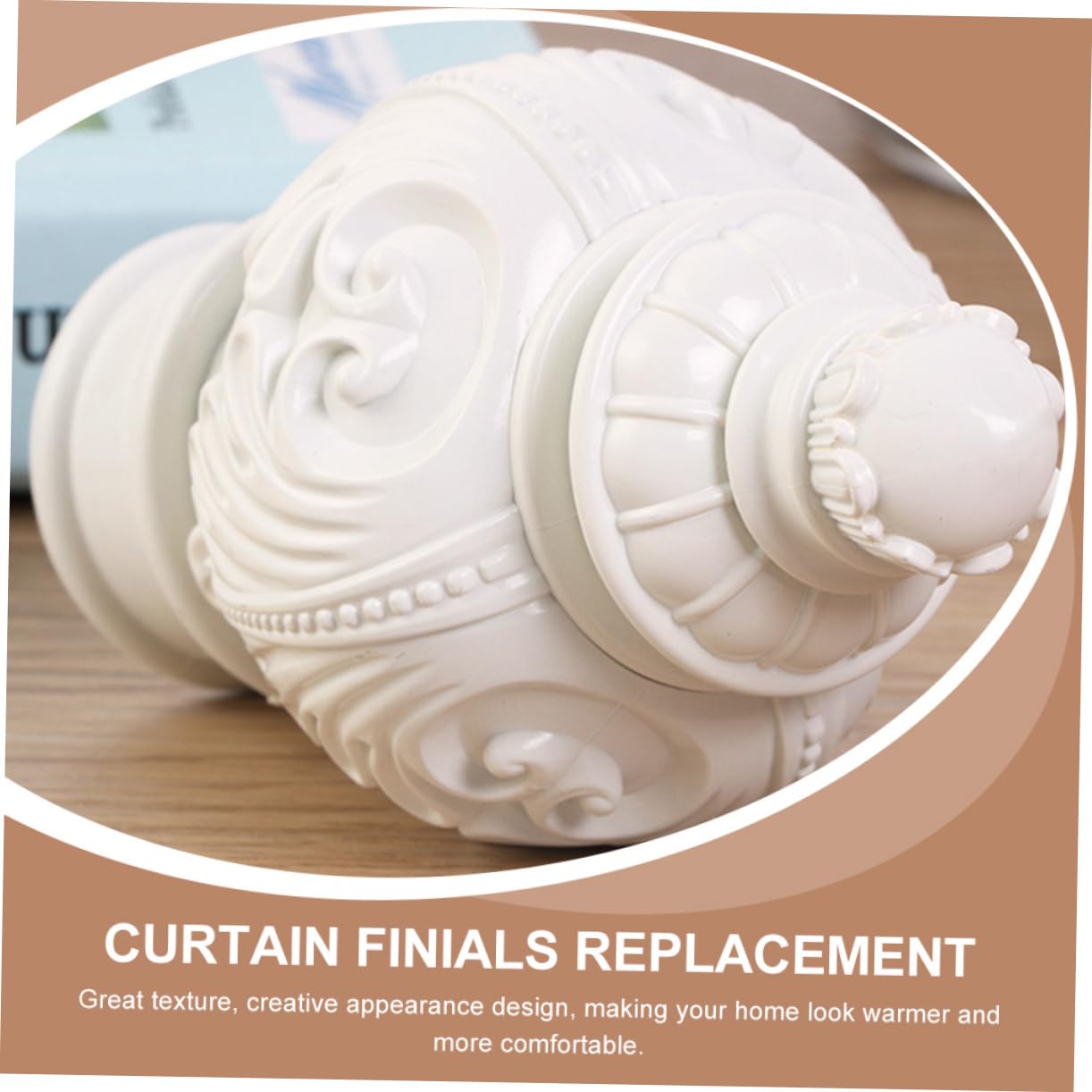 STOBAZA 10Pcs Decorative Curtain Rod End Caps Creative Floral Design Curtain Pole Ends Finials for Window Curtains Easy Installation Sturdy Home