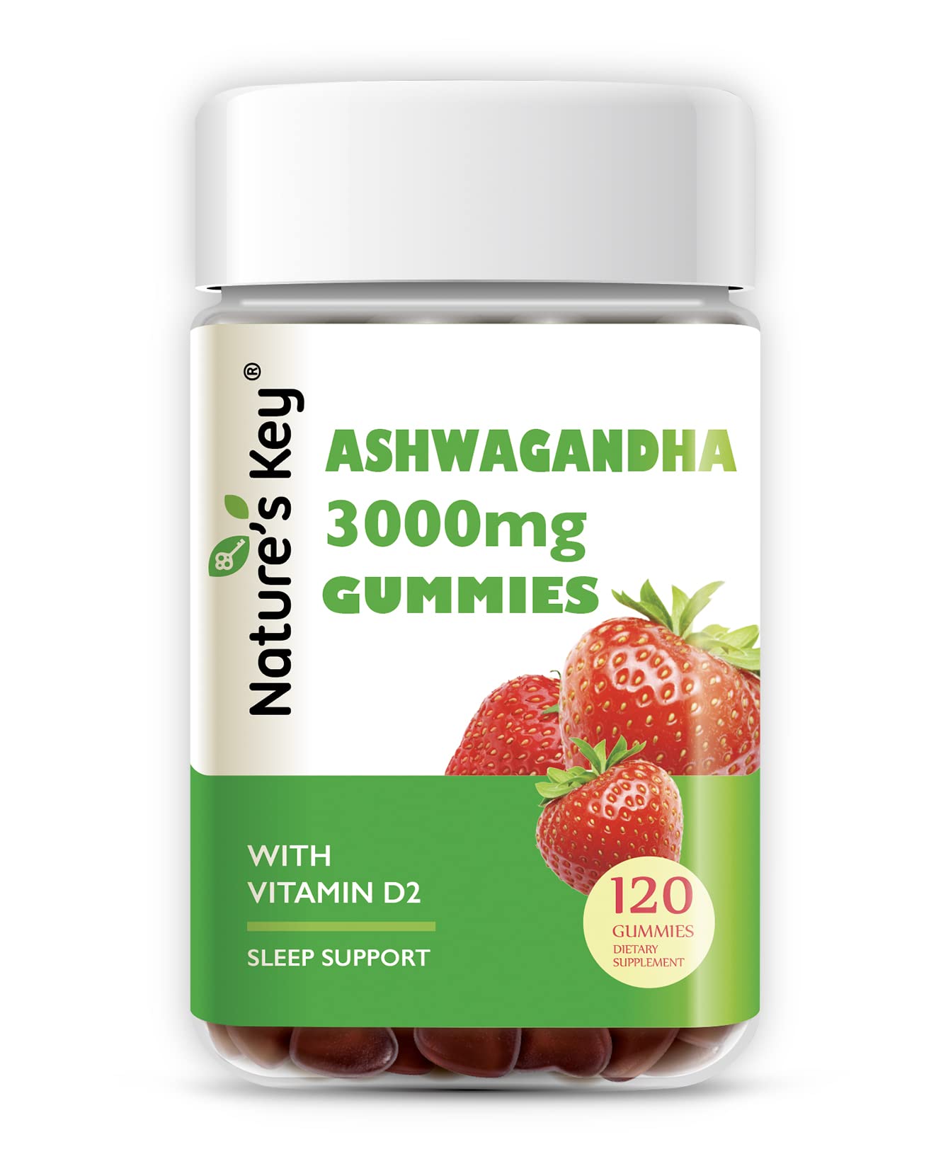 Ashwagandha Gummies with Vitamin D2,for Men & Women (120 Count (Pack of 1))
