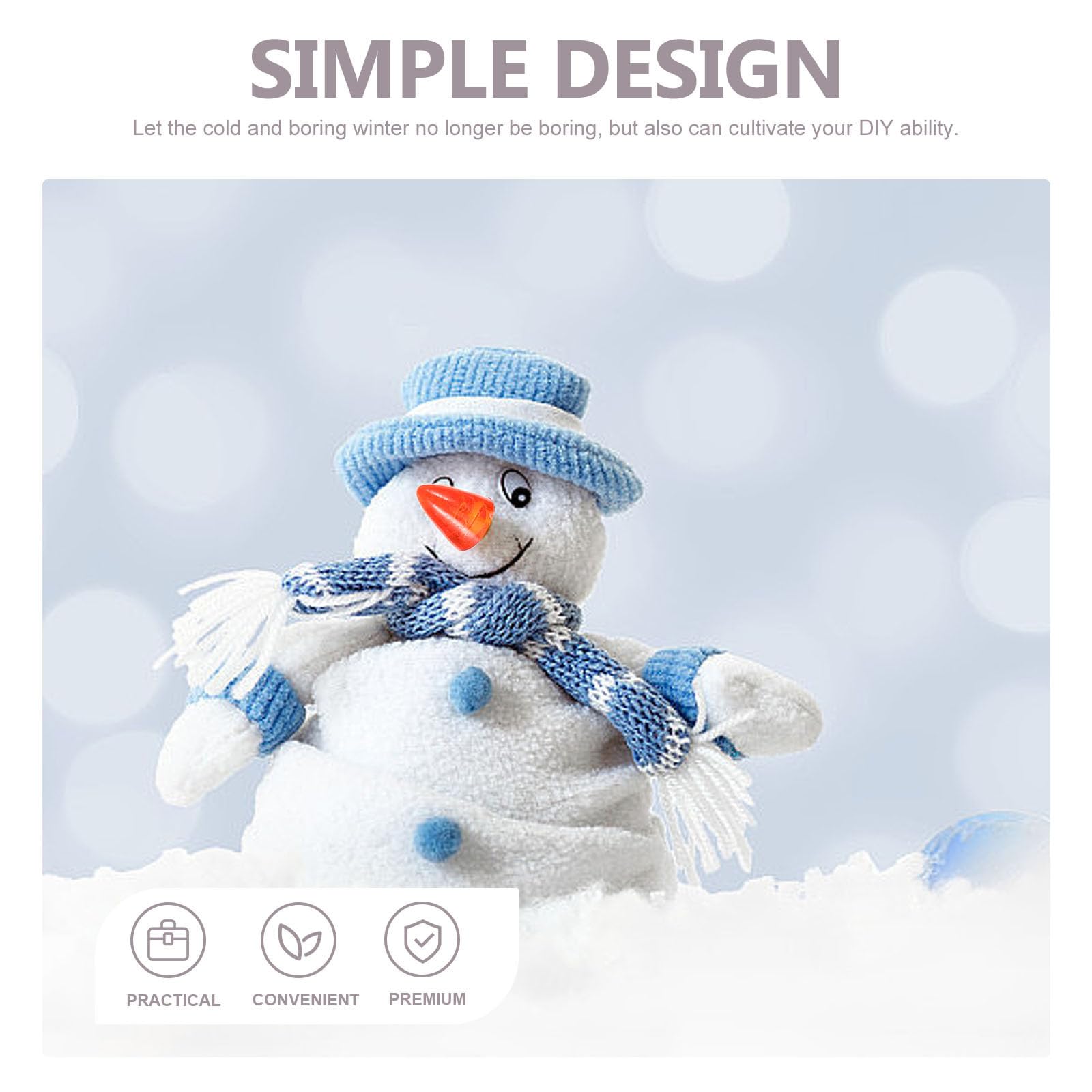 Veemoon Naso di Pupazzo di Neve in Plastica per Progetti Creativi Natalizi, 200 Pezzi, Varie Dimensioni, Decorazione Fai da Te per Bambole da Neve e Lavoretti