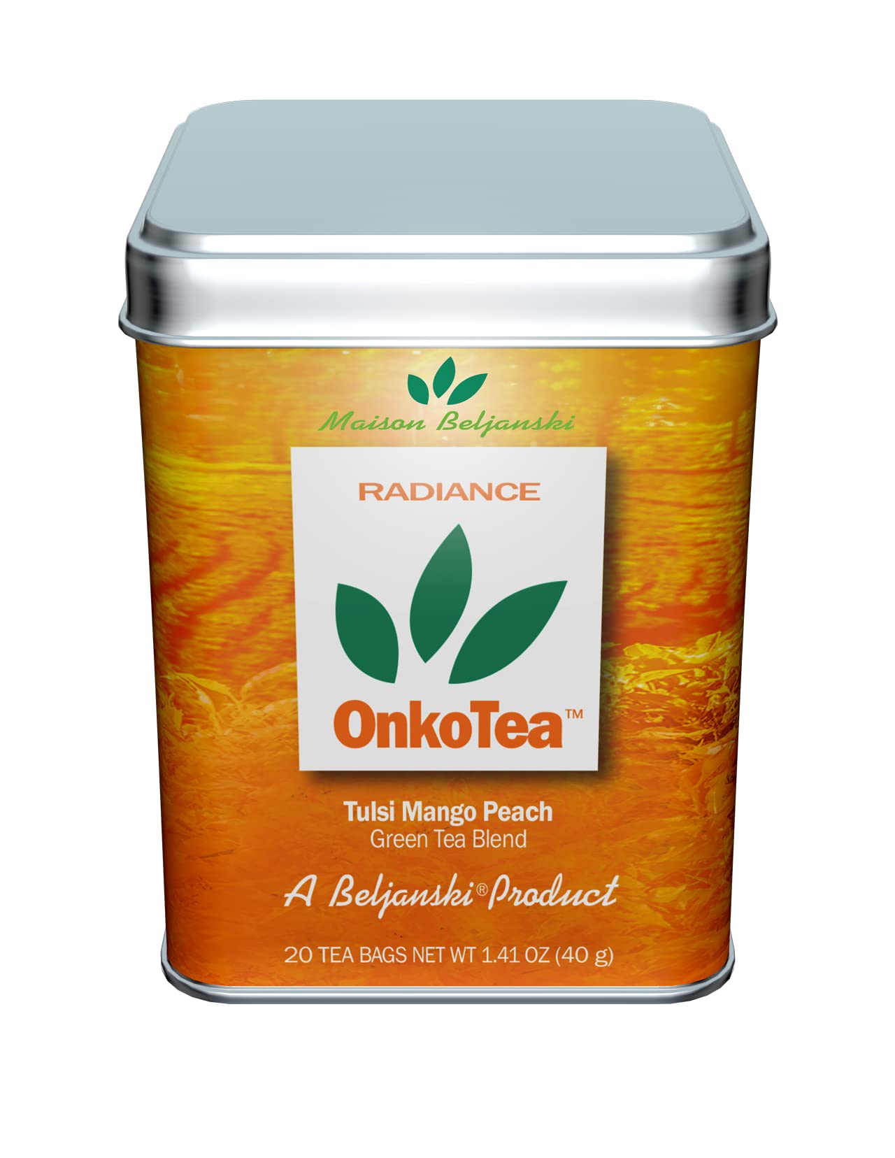OnkoTea® - Nature, Wellness, Serenity and Radiance Flavors (Radiance Tin, 1 Count (Pack of 20))