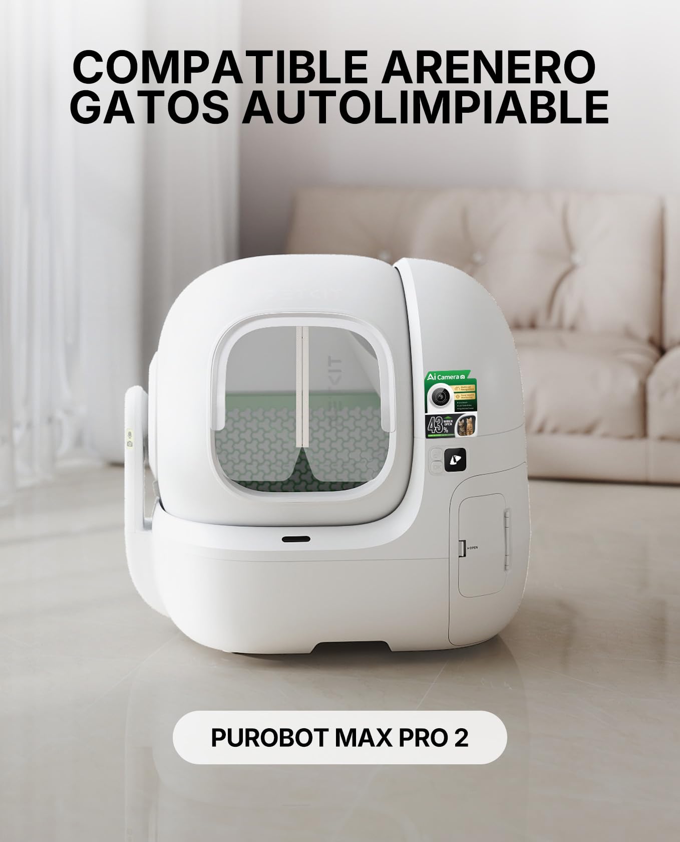 PETKIT Cortina Magnética 3.0, para Arenero Gatos Autolimpiable PUROBOT MAX Pro 2, a Prueba de Polvo, Reduce los Rastros de Arena, Duradero, No para Pura MAX 2/PUROBOT MAX Pro/PUROBOT Ultra