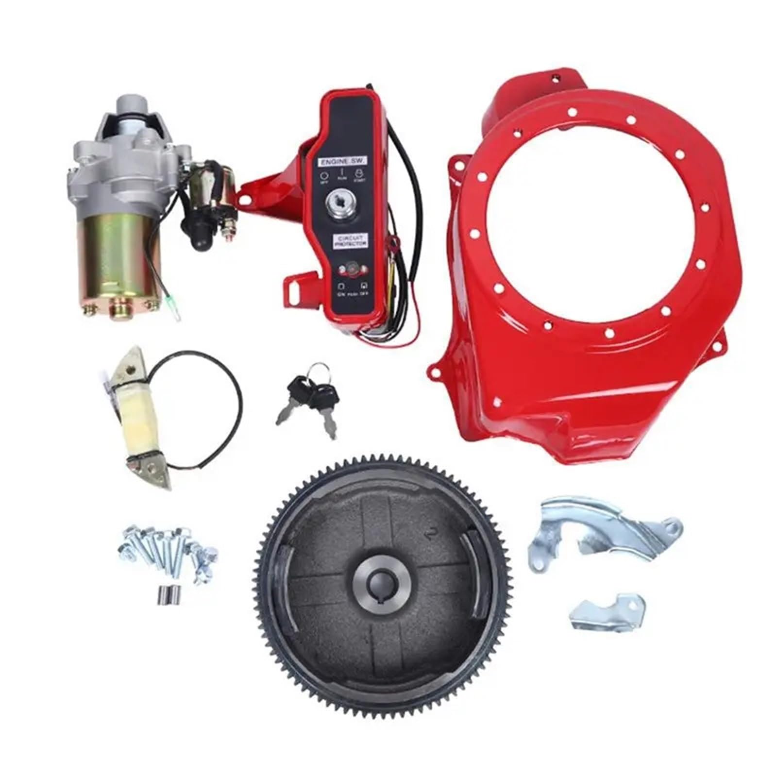 Arranque eléctrico moto Compatible con HONDA GX160 GX200 Kit de reemplazo del motor arranque volante