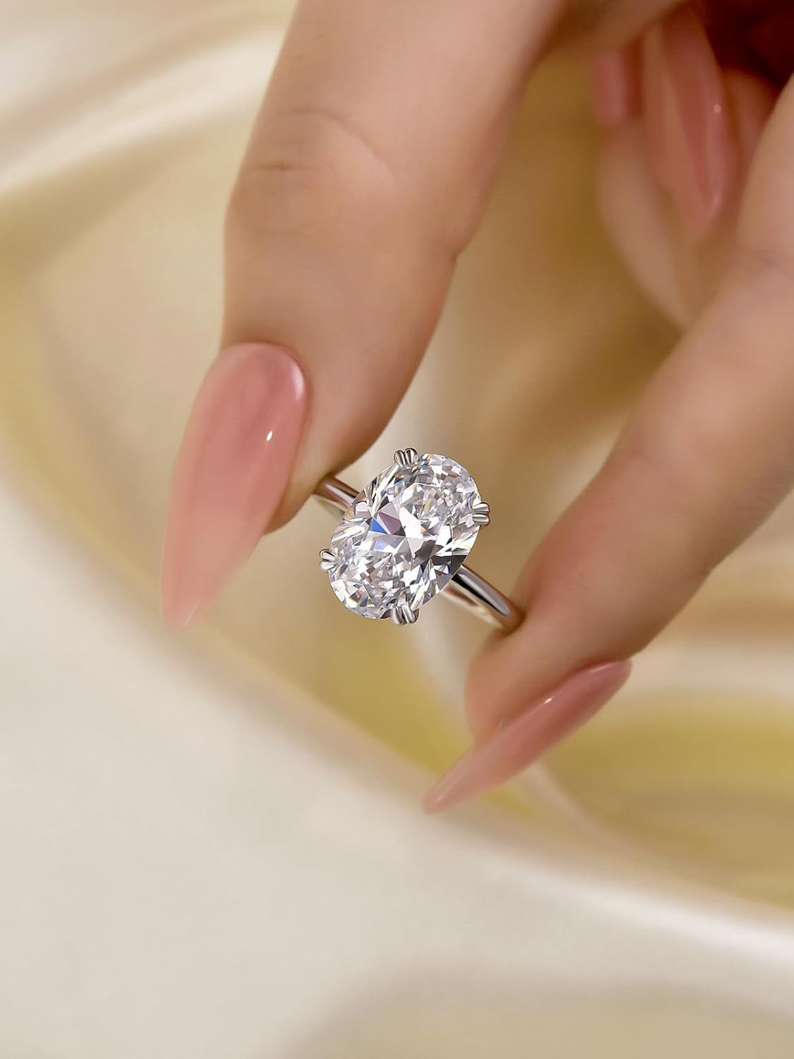 5CT Stunning Oval Cut Engagement Ring for Women, 925 Sterling Silver 5A Grade Cubic zirconia Promise Ring - Image 5