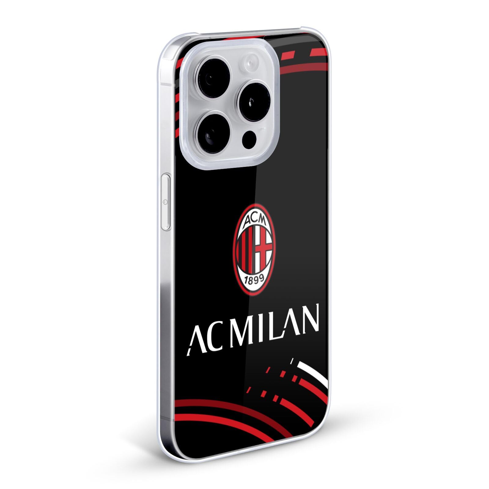 Head Case Designs Licenza Ufficiale AC Milan Curvato Modelli Cresta Custodia Cover Dura per Parte Posteriore Compatibile con Apple iPhone 11