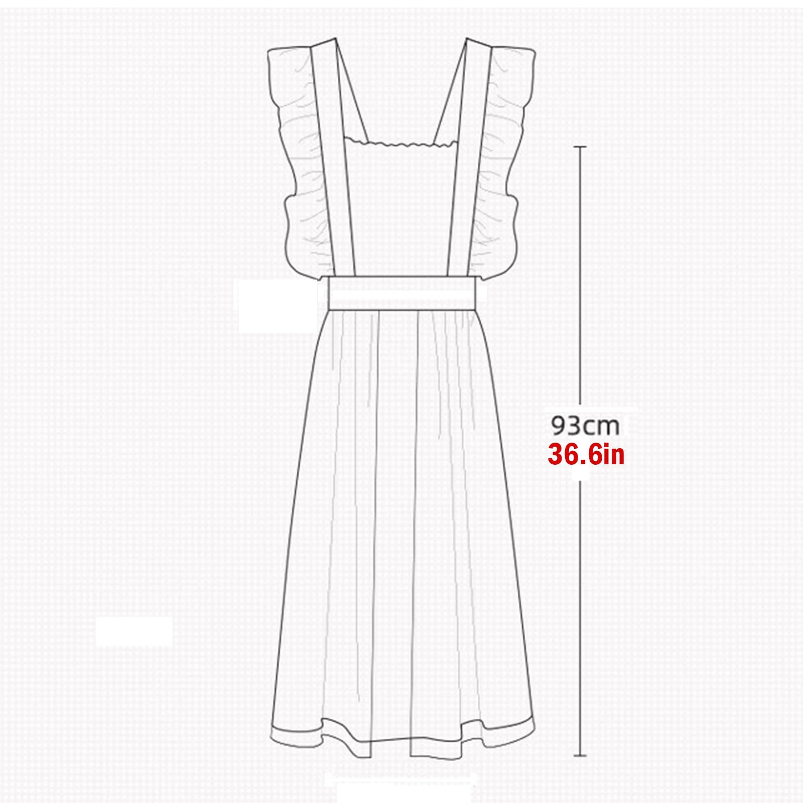 Delantal para Mujeres con 2 Bolsillos, Delantal Mujer Vestido para Jardinería, Cocina, Pintura, Limpieza, ManicuraWhite,One Size