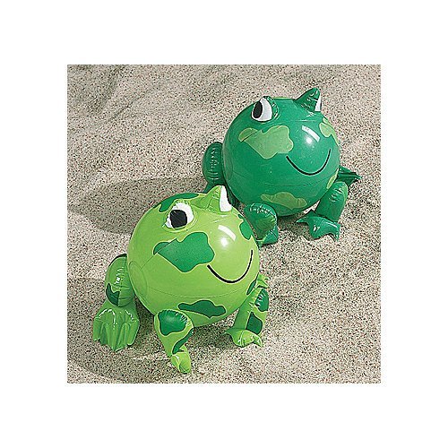12 Inflatable Frog Beach Balls