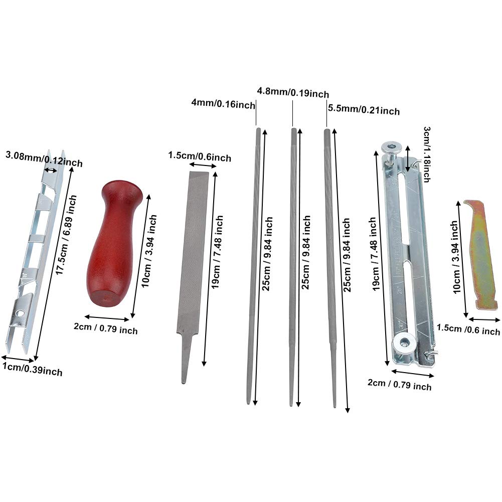 8PcsSet Files Depth Chain Saw Sharpening Tool Kit. Easy. measure. 5. use. Depth.. steel. can. with. File Kit Filing Set Chain