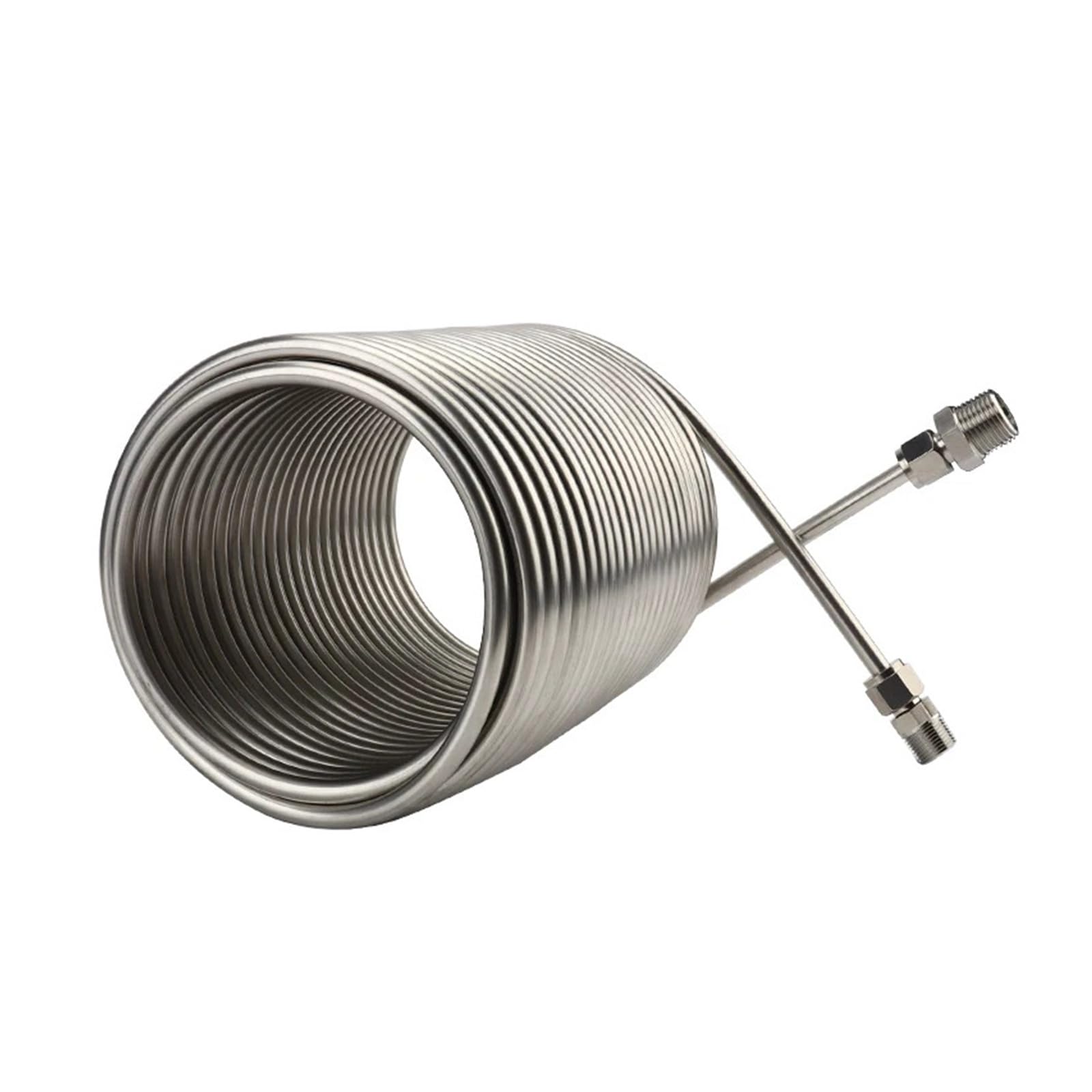 Enfriador de Mosto Serpentín de intercambiadores de Calor de Acero Inoxidable, Enfriador de Mosto por inmersión, Puerto de 1/2" y 3/8" y serpentín de Tubo Espiral