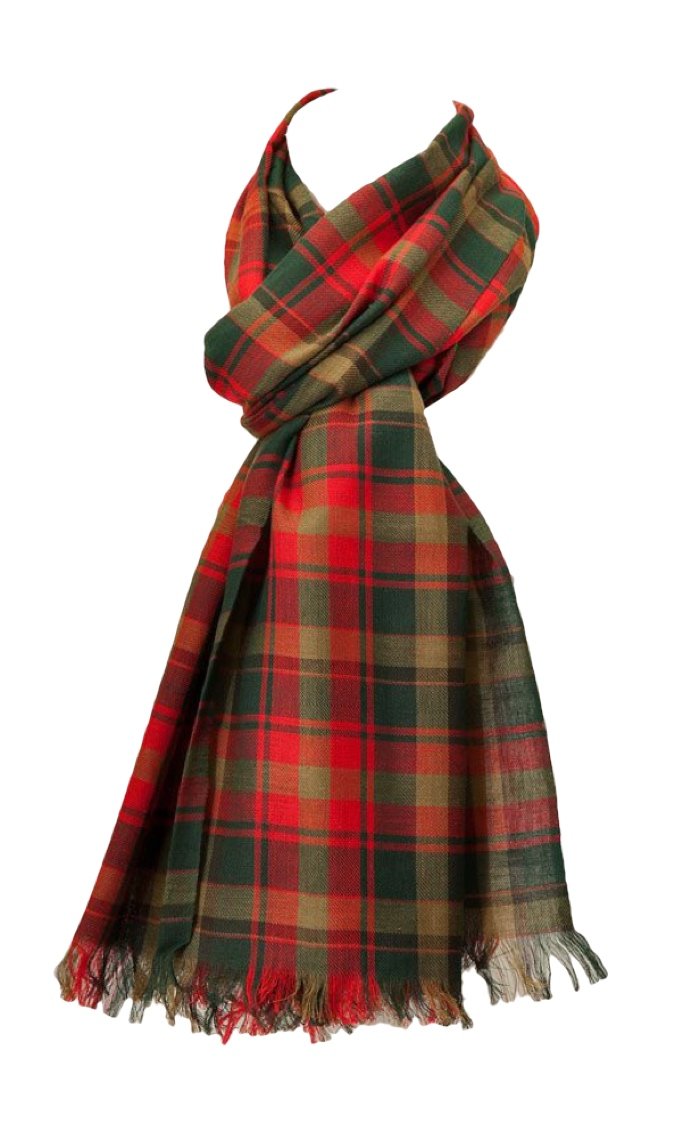 The Olive House Men's Red The Olive House® Canadian Maple Leaf Tartan Fair Trade Scarf