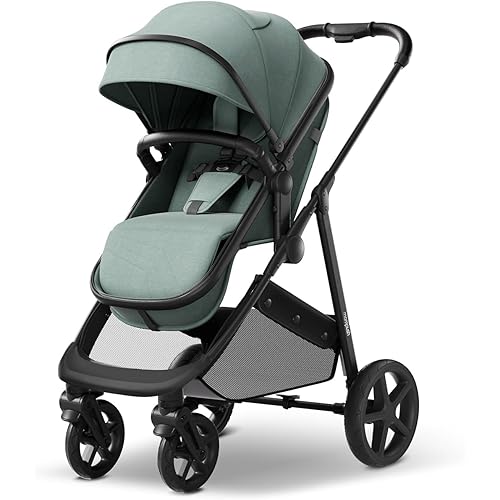 Mompush Wiz 2 in 1 Baby Stroller with Bassinet Mode, Convertible Infant Stroller for Newborn and Toddler with Reversible Seat and Large UPF 50+ Canopy