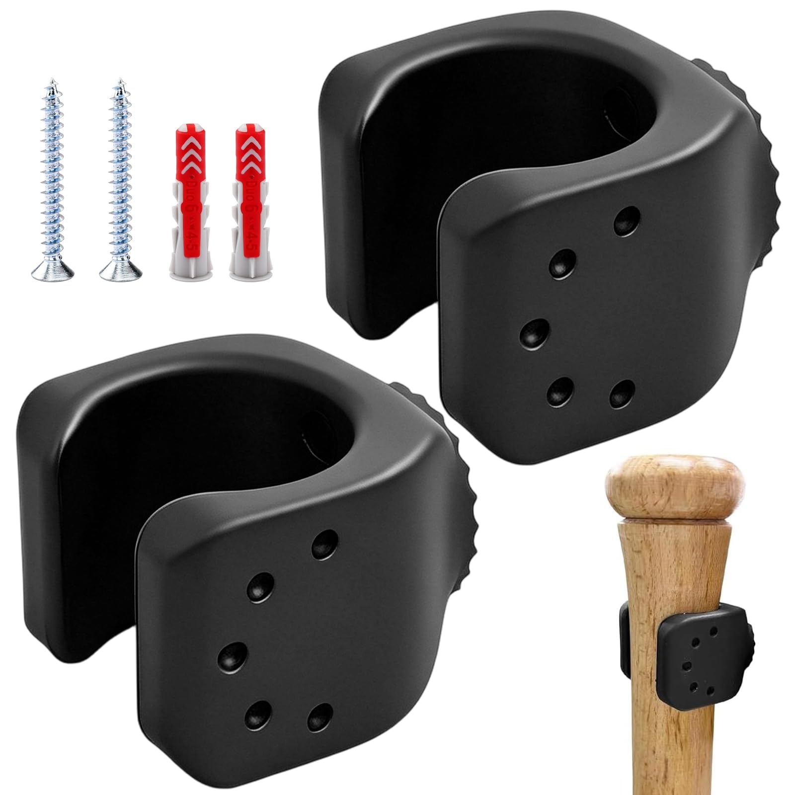 Support de Batte de Baseball en Bois 2 Pièces Support mural pour batte de baseball Support Mural Batte Baseball Crochet Mural Batte Support de suspension pour batte de baseball de 30 à 36 mm