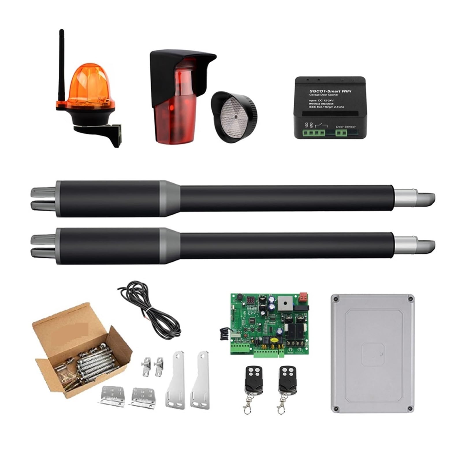 Rsgxlfqzvak Kit Q Automatic Door Opener, Door Opener Linear Actuator Dc Worm Ar Automatic Swing Electric Tube, Light, Button, Gsm Operator(Kit Q)