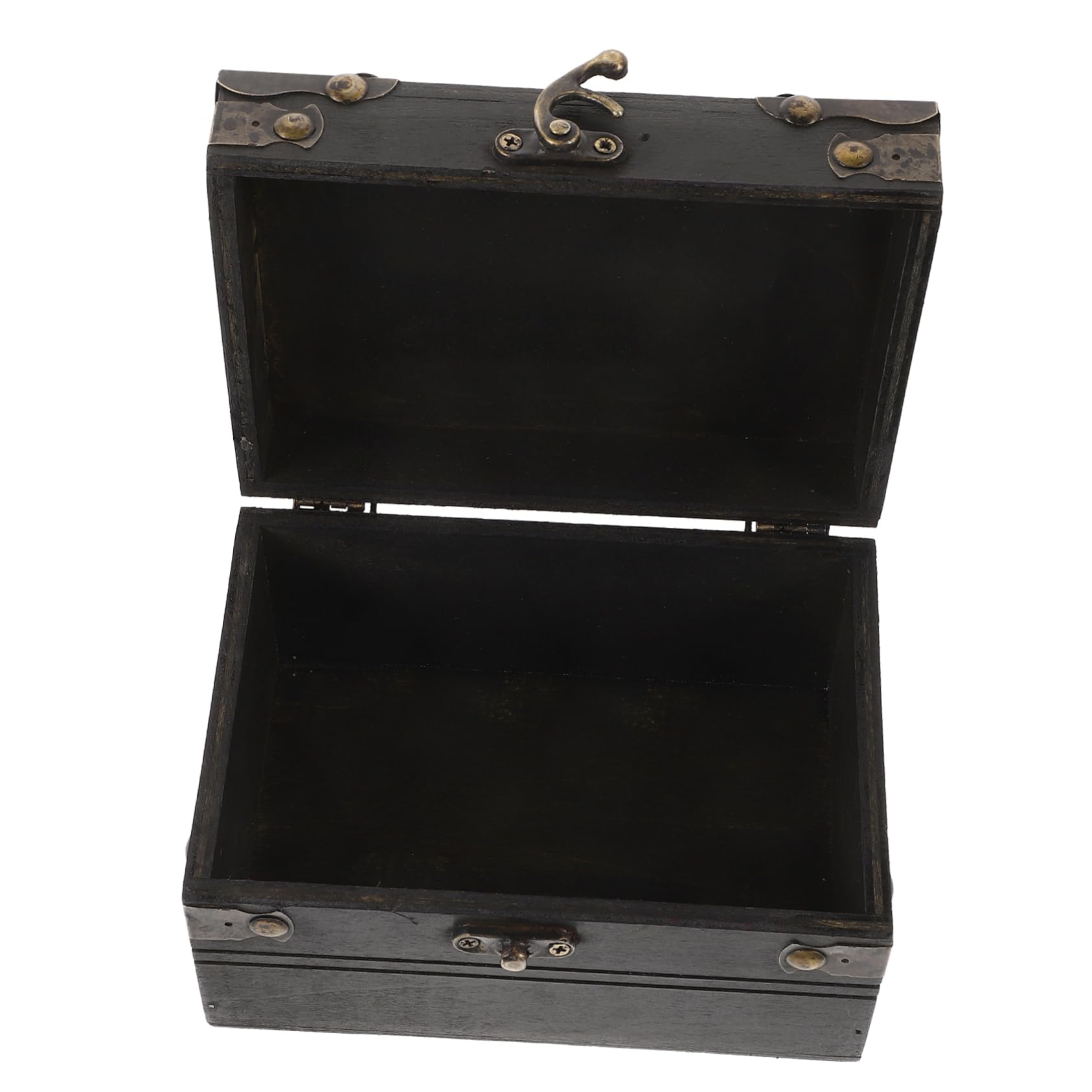 FRCOLOR Vintage Treasure Chest Lock Retro Jewelry Box for Storing Earrings and Trinkets for Home Decor and Pirate-themed Parties