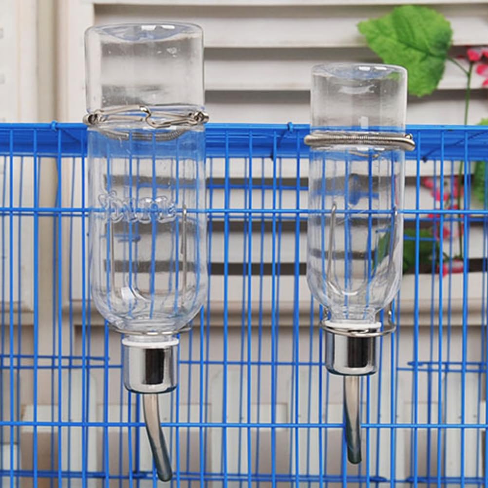 POPETPOP 2pcs Glass Water Bottle Stainless Steel Water Bottles Rabbit Waterer Leakproof Water Bottles Small Animal Water Bottle Rabbit Water Bottle Pet Water Bottle Metal Chinchilla - Image 2