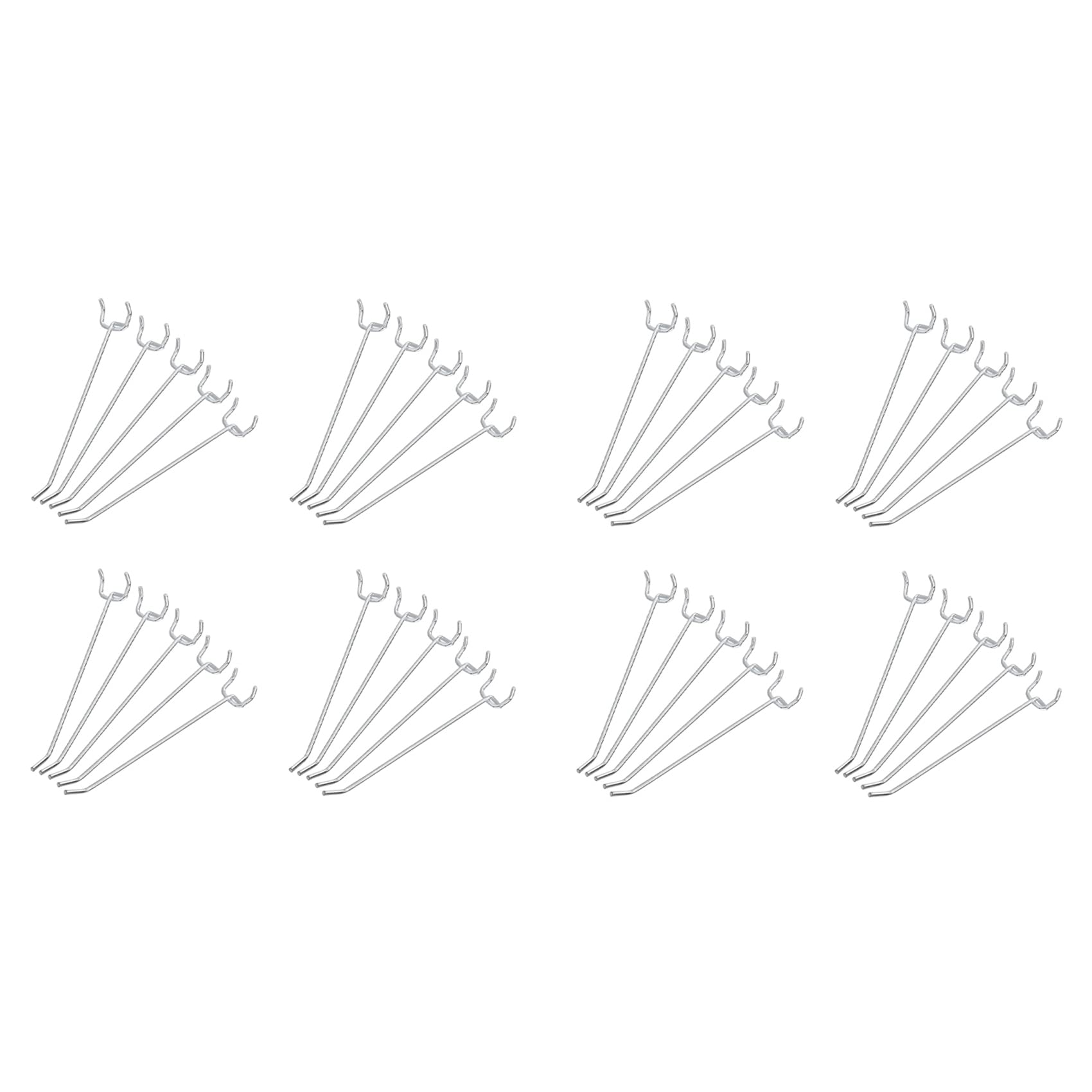 Hndhbfgrt Silver 100 Pcs 6-Inch Pegboard Hooks Metal Shelving Hooks And Organizer Assortment Pegboard Garage Storage Organizer