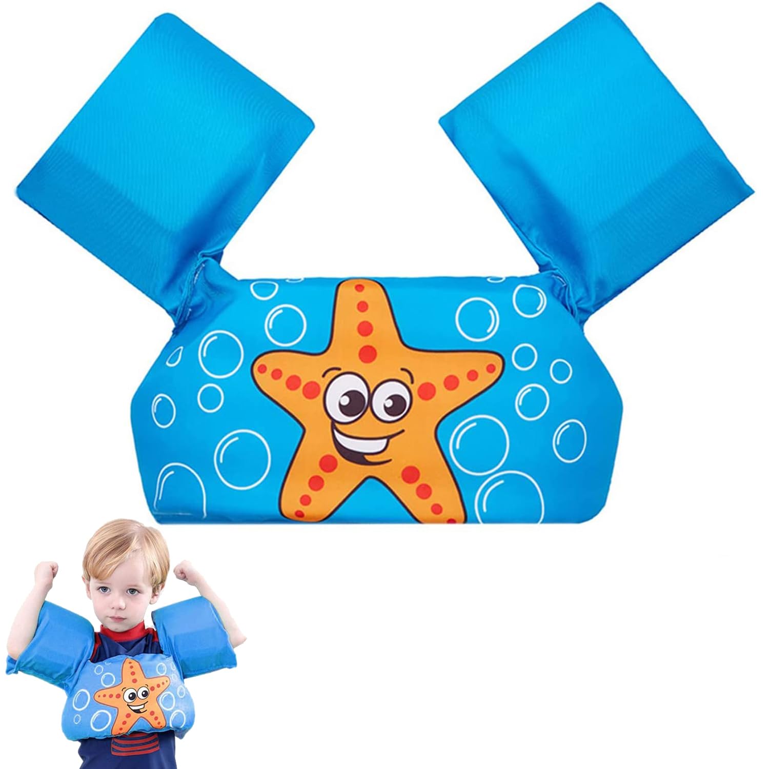 Toddler Swim Vest, Kids Water Wings Arm Floaties for 30-50 Pounds, Infant Safety Swim Aid Jumper Inflatable,Swim Arm Bands,Float Sleeves Swimming Armbands for Sea/Pool/Beach/Training