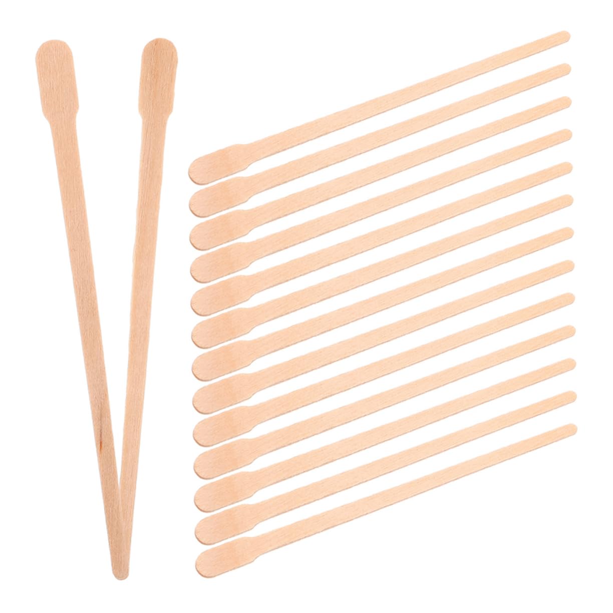 FOMIYES 300 Pack Eyebrow Nose Hair Sticks Wooden Applicators for Gentle Hair Removal Beauty Spa
