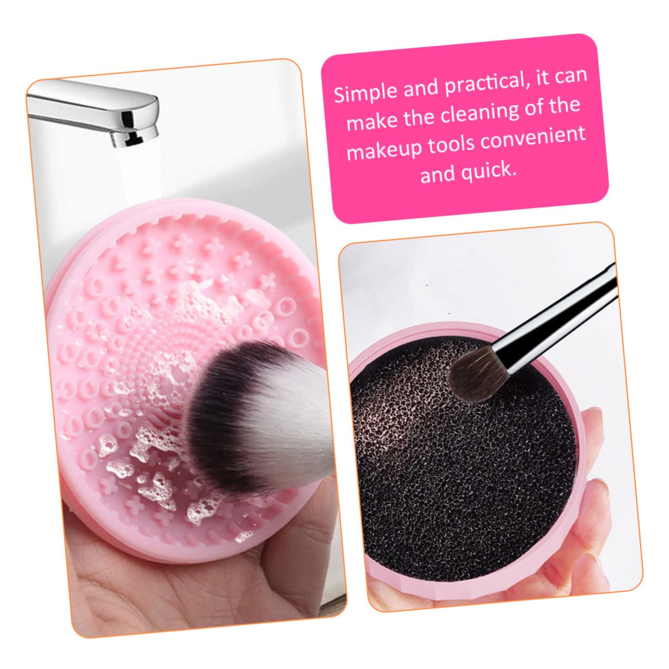 MAGICLULU 4 Stück Reinigungsbox für Make-up-Pinsel pinsel reinigungsmatte brush cleansing pad Silikon-Kosmetikpinselreiniger Silikonbürsten-Reinigungspad Make-up Pinsel Bürste Reinigungspad