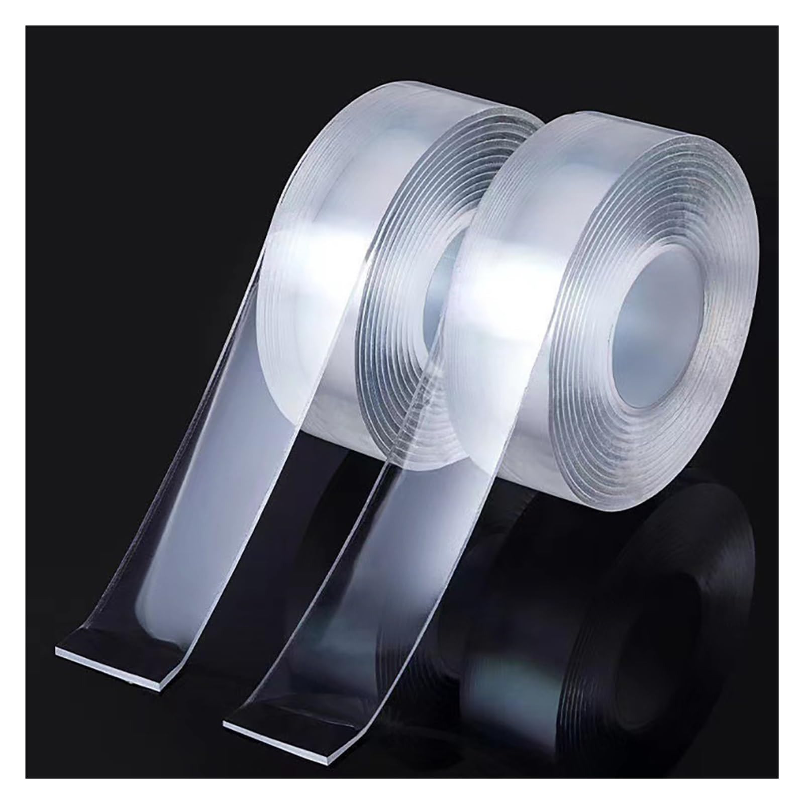 Nastro adesivo biadesivo trasparente, Nastro biadesivo trasparente 1/2/3M, riutilizzabile, for la casa, adesivi, porcellana, legno, metallo, plastica, super colla(20mm X 3m Tape)