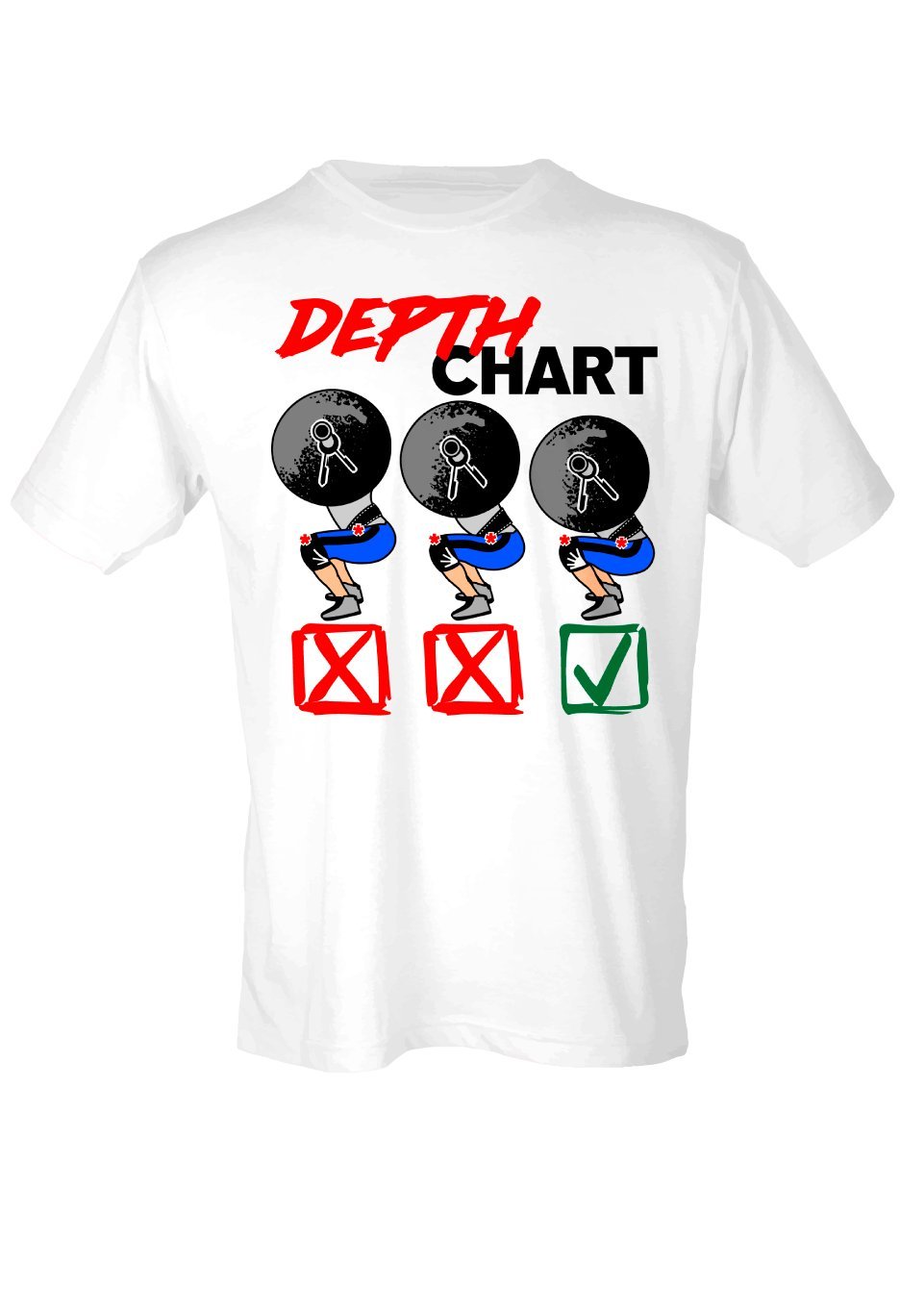 Squat Depth Chart Powerlifting Gym Workout Shirt