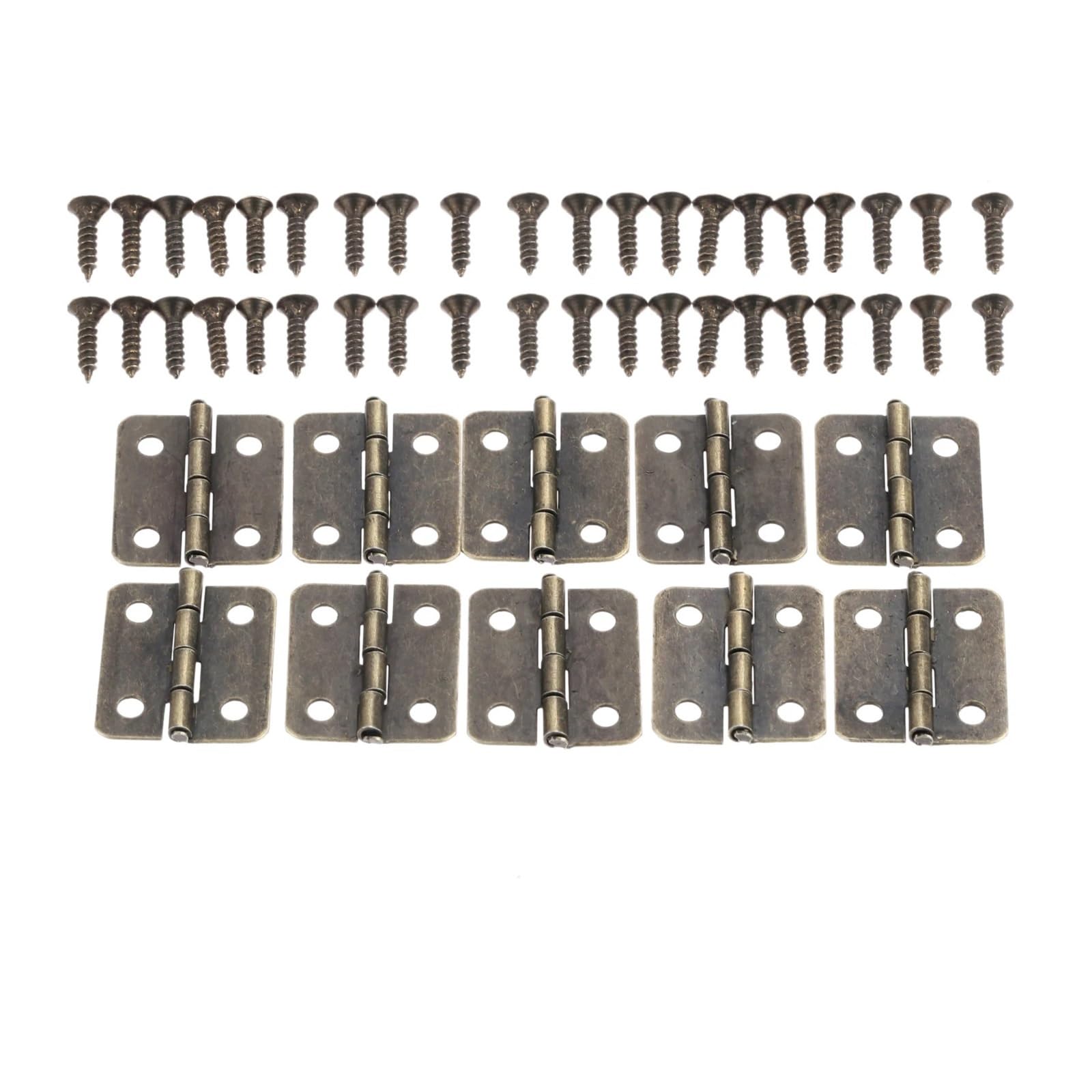10Pcs Antique Door Cabinet Luggage Furniture Hinges Jewelry Wood Boxes Hinge Home Decoration W/Screw 18 * 16mm Bronze/Silver/Gold for Box(Antique Bronze)