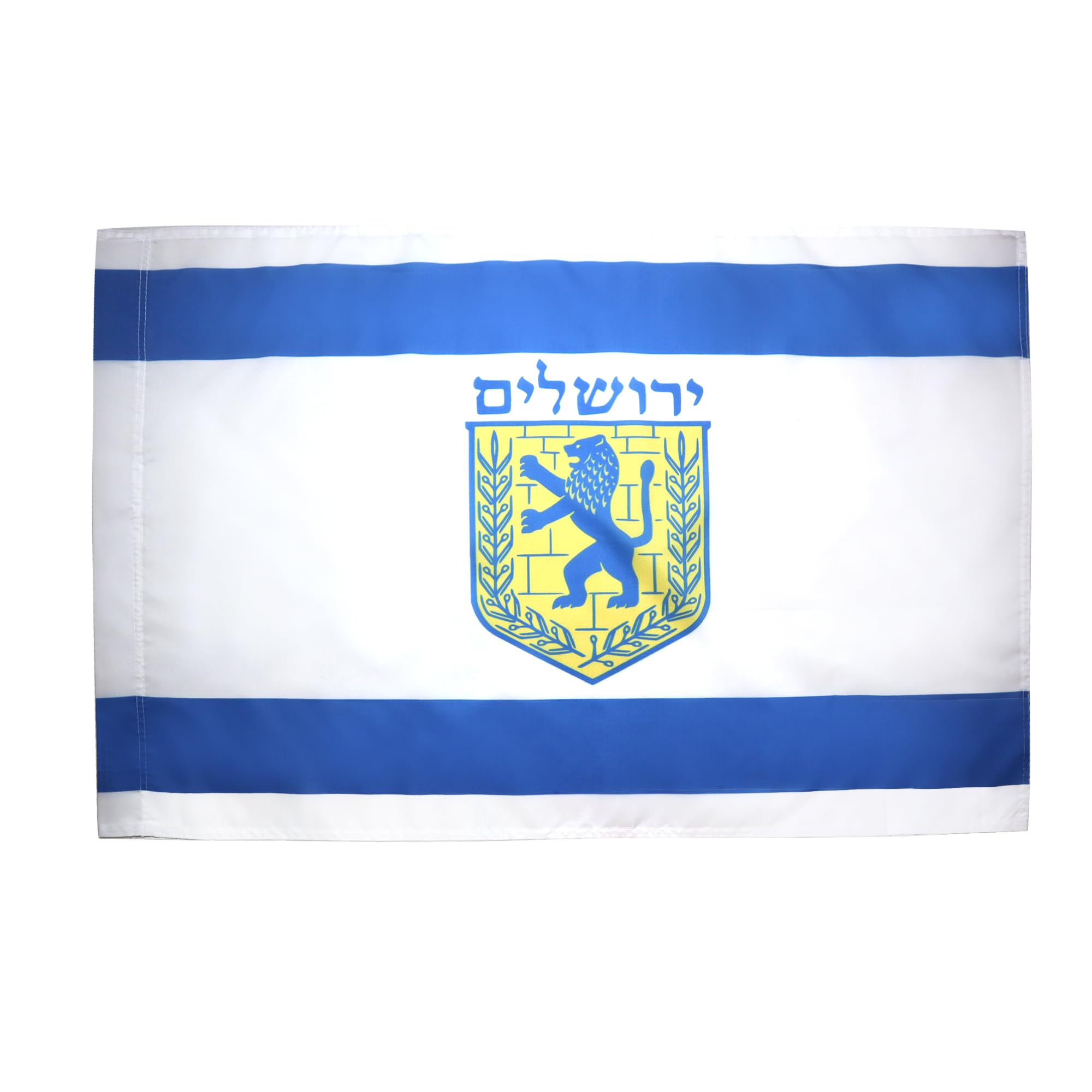 Jerusalem Flag 3' x 5' for a pole - Jerusalem in Israel flags 90 x 150 cm - Banner 3x5 ft with hole - AZ FLAG