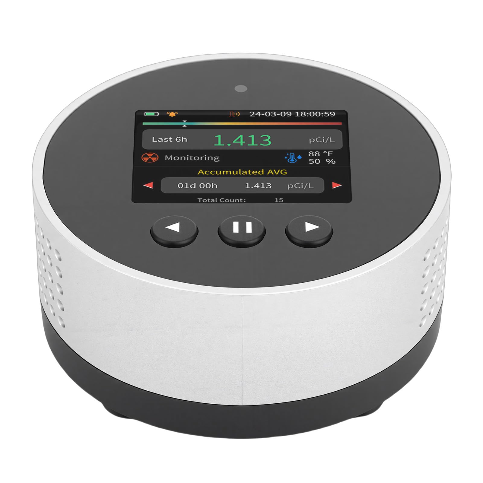 YWBL-WH Rilevatore di Radon Domestico, Analizzatore di Gas Radon Digitale con Display LCD con Letture a Lungo Termine per la Sicurezza Interna della Scuola Dell'ufficio nel Seminterrato