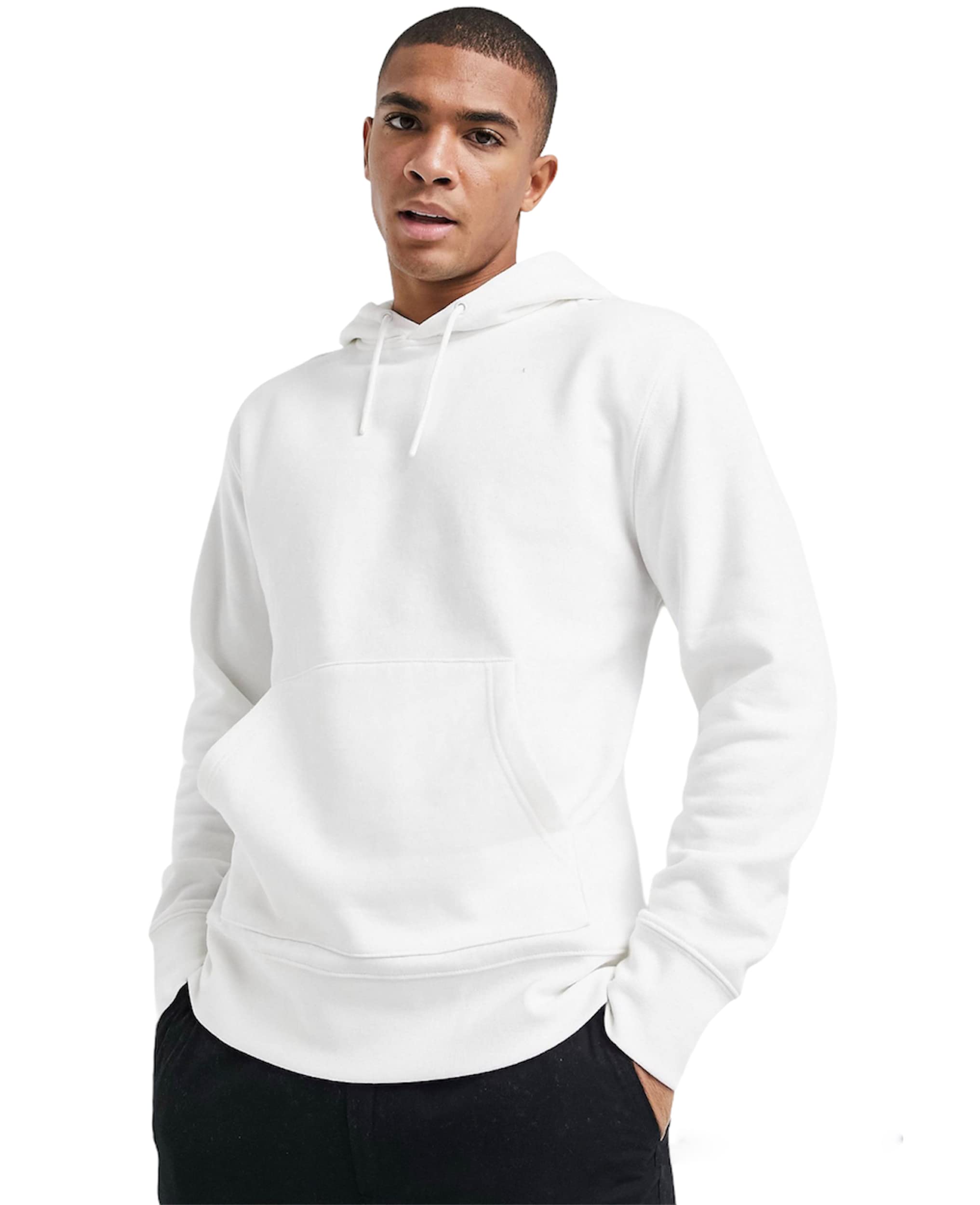BE SAVAGE Basic Men's Cotton Hooded Neck Regular Hoodie (2XL) White