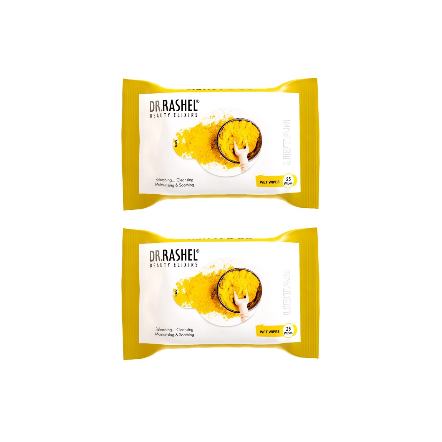 DR.Rashel Ubtan Pack of 2 Face Wipes, Enriched with goodness of Turmeric and Aloe Vera Extract | For Multi purpose use | Gives Refreshing and Glowing Skin.(25 pc x 2)-picture-43