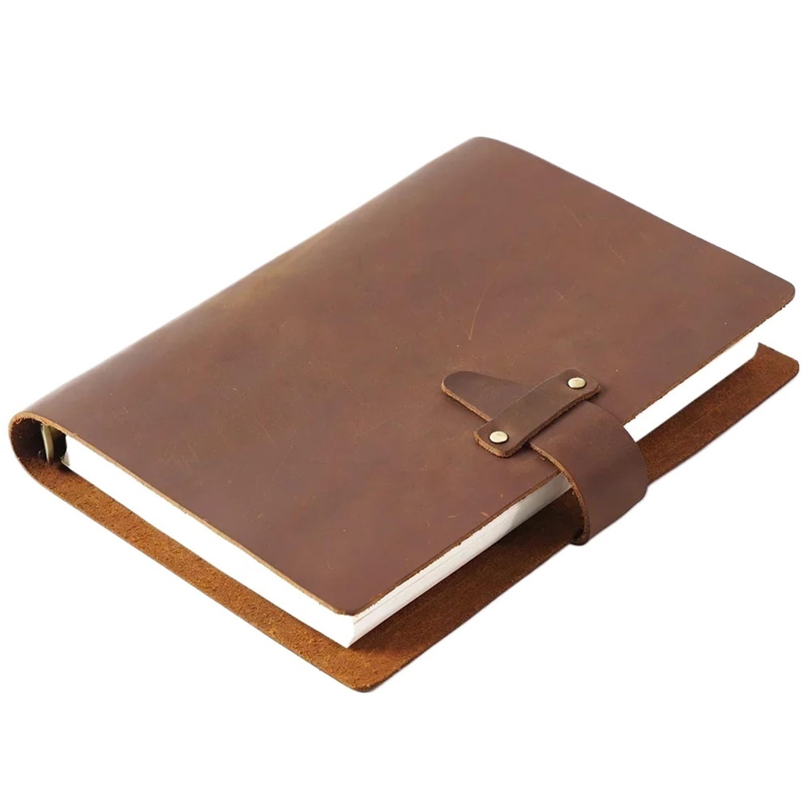 Notizblock 3Set Vintage Design Ringe Notebook A5 Größe Tagebuch Messing Bindemittel Skizzenbuch Agenda Planer Schreibwaren(Coffee)